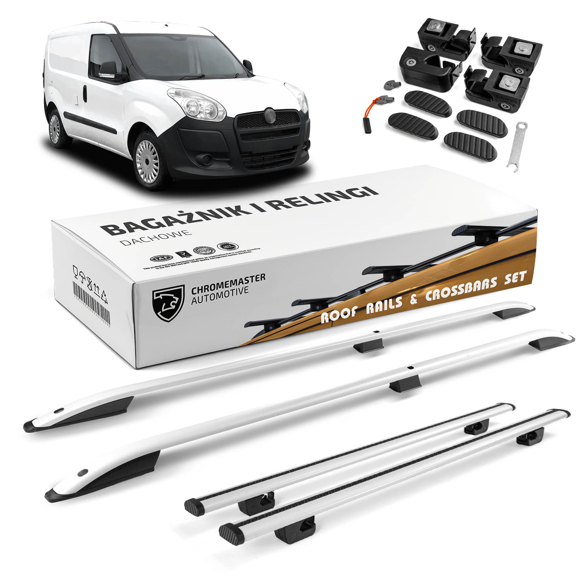 Roof rails with cross bars included SKYPORT — Silver, Aluminum | Plastic, Painted