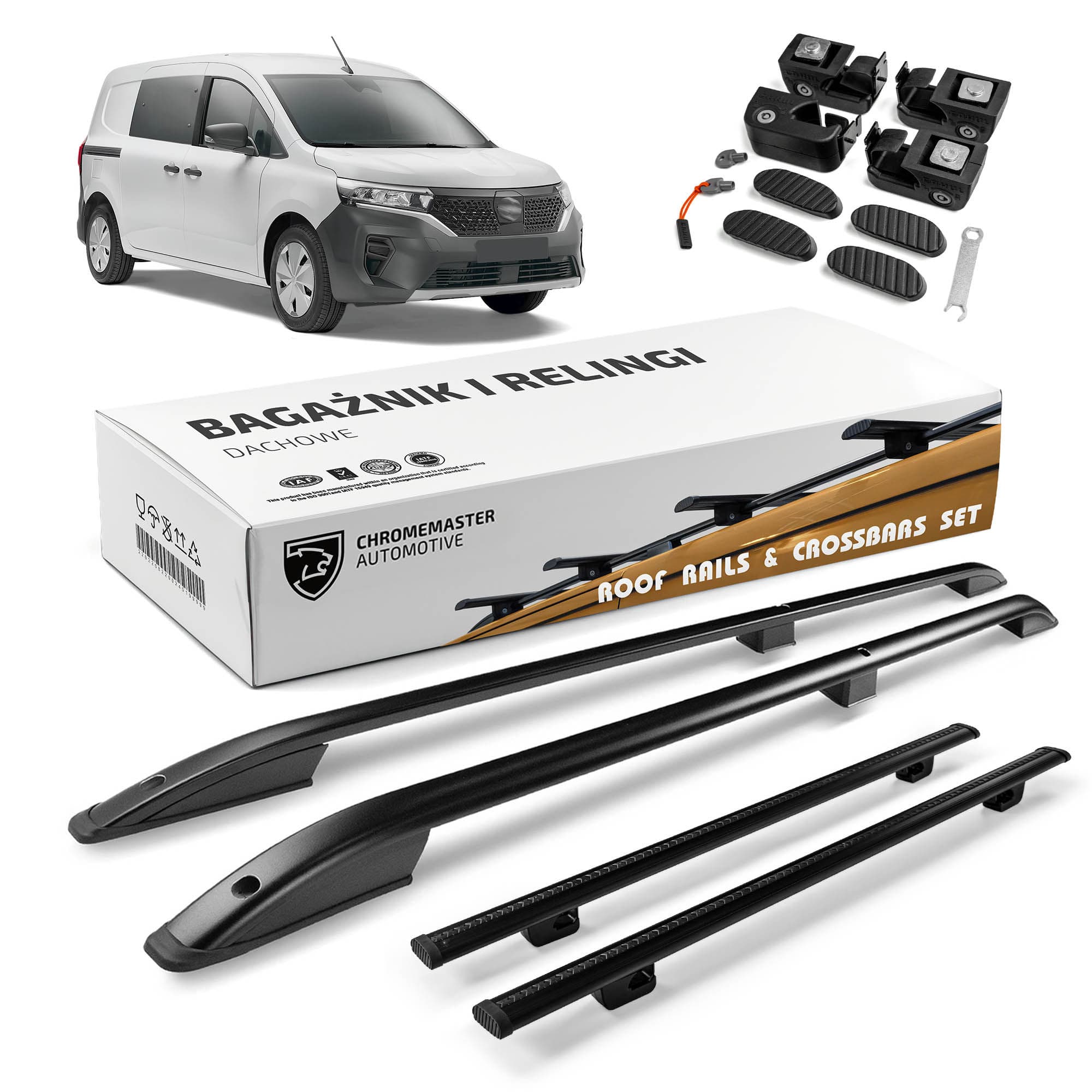 Roof rails with cross bars included SKYPORT — Black, Aluminum | Plastic, Painted