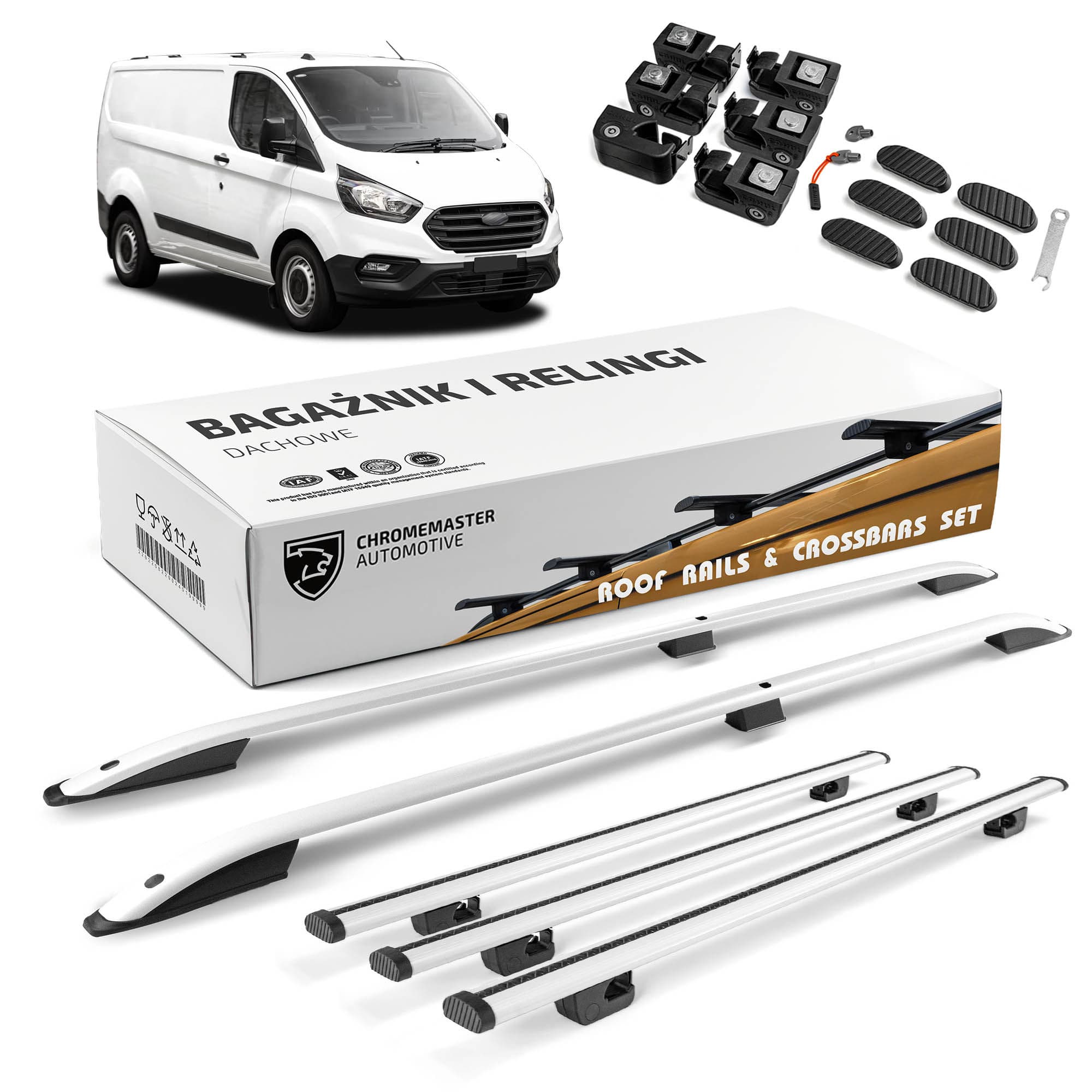 Roof rails with cross bars included SKYPORT — Silver, Aluminum | Plastic, Painted