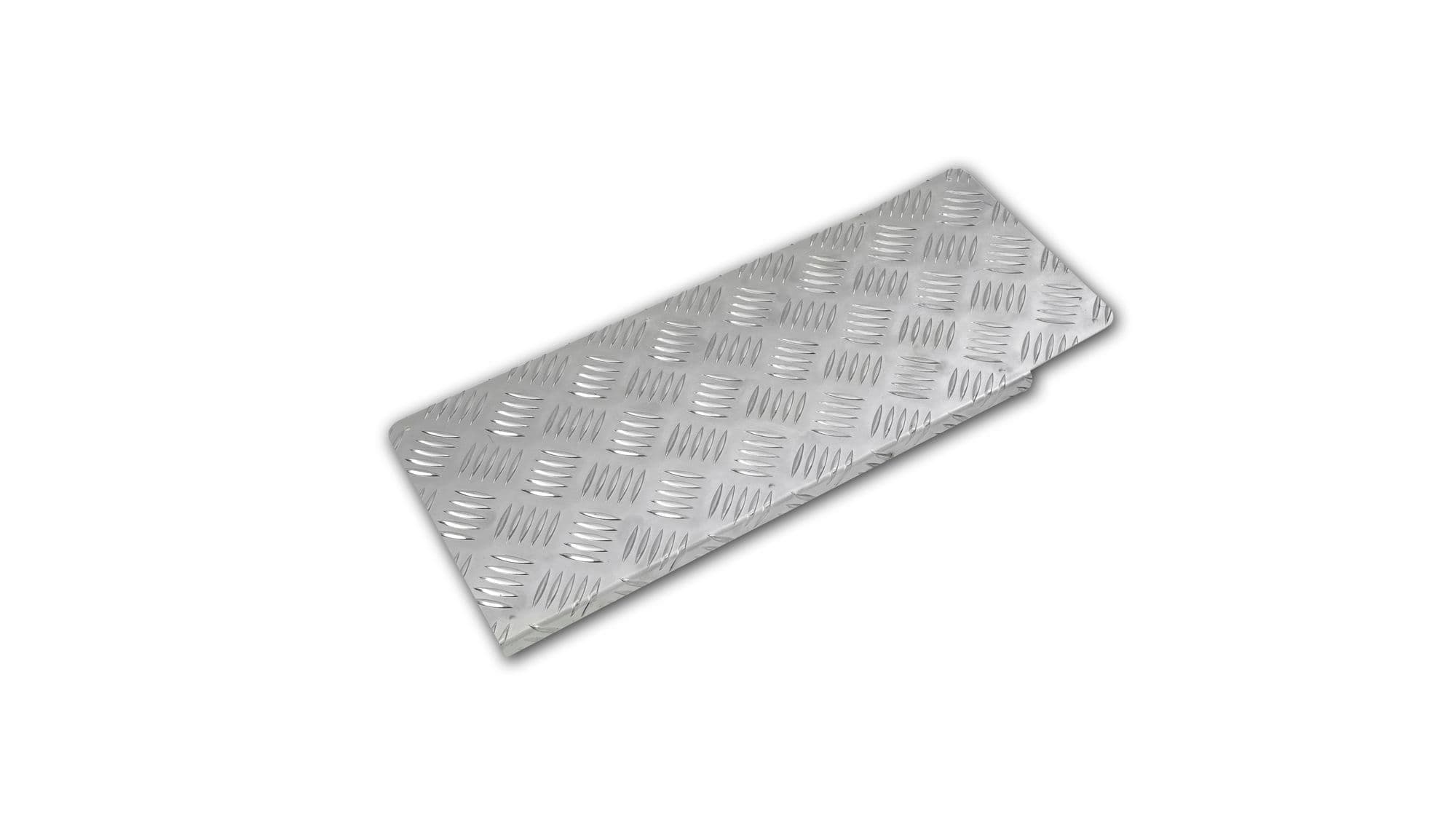 Cover for right rear interior step — Silver, Aluminum, Ribbed