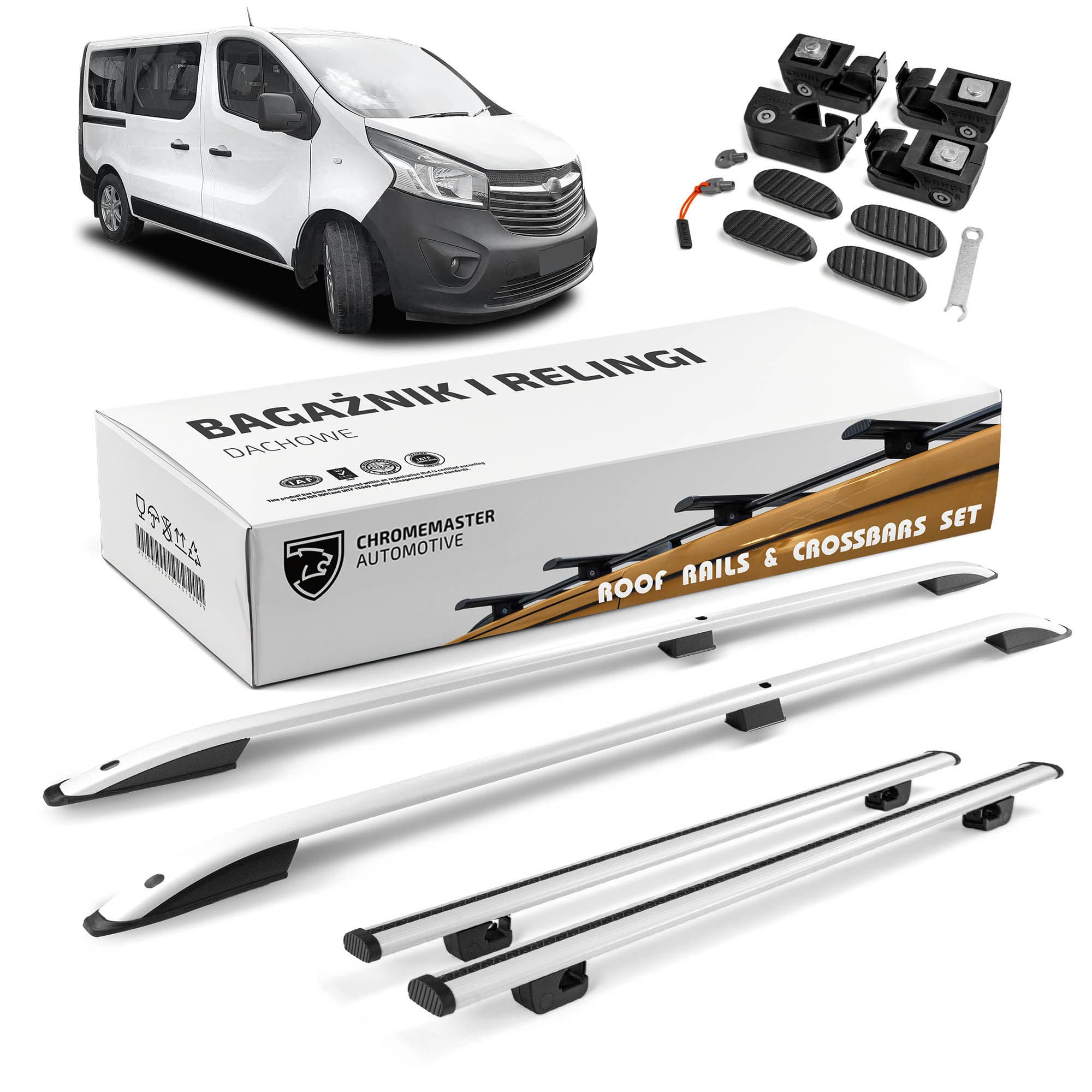 Roof rails with cross bars included SKYPORT — Silver, Aluminum | Plastic, Painted