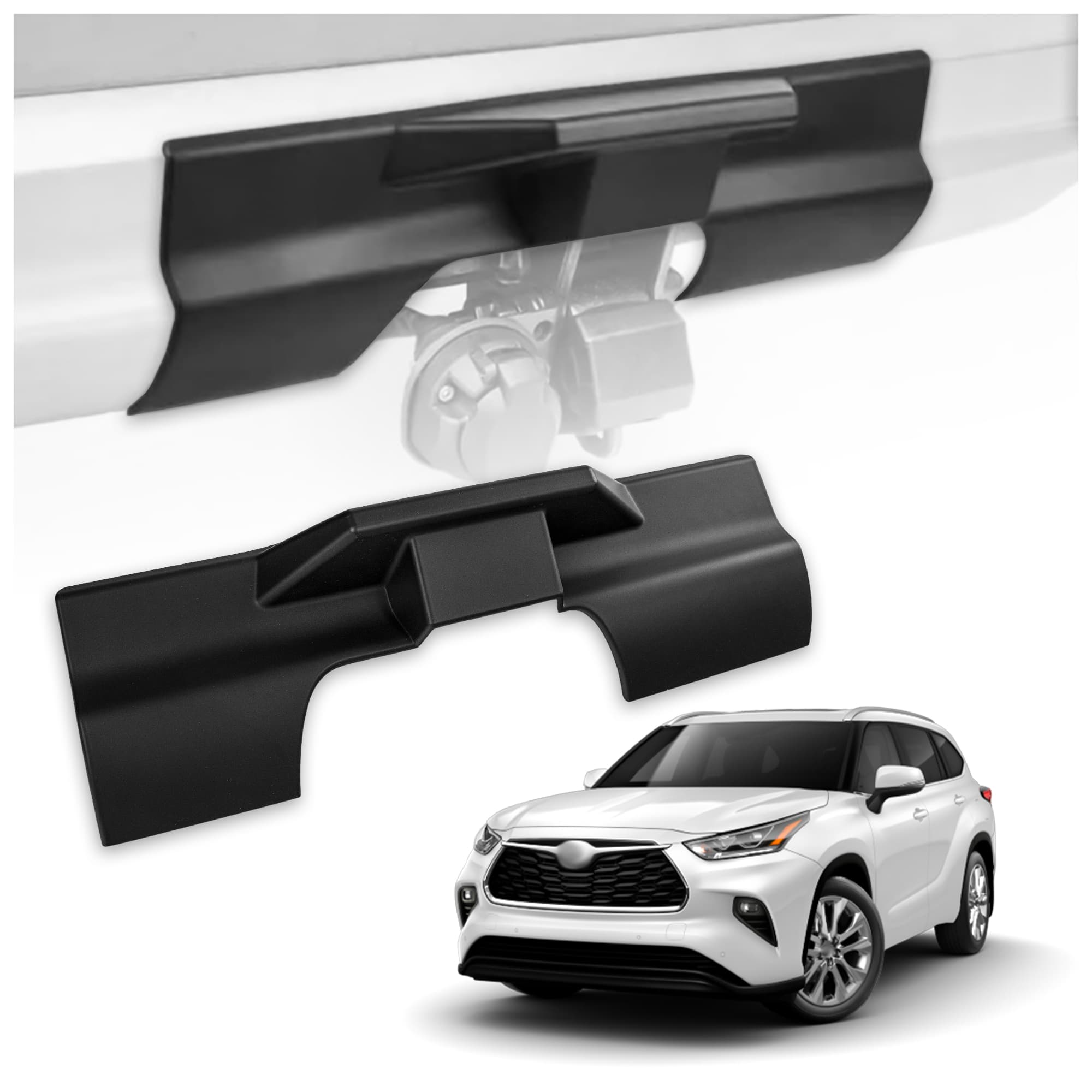 Rear bumper cover cap — Black, Polyurethane composite PU, Matte