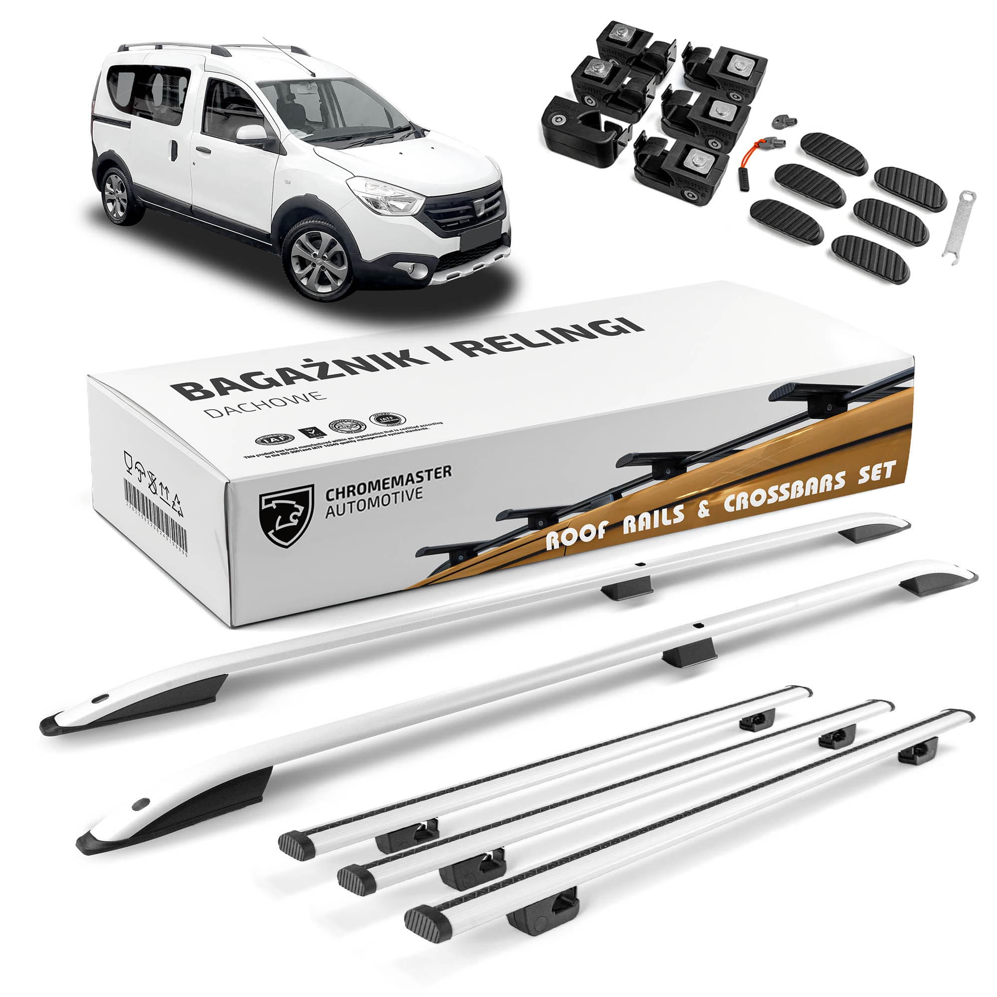 Roof rails with cross bars included SKYPORT — Silver, Aluminum | Plastic, Painted
