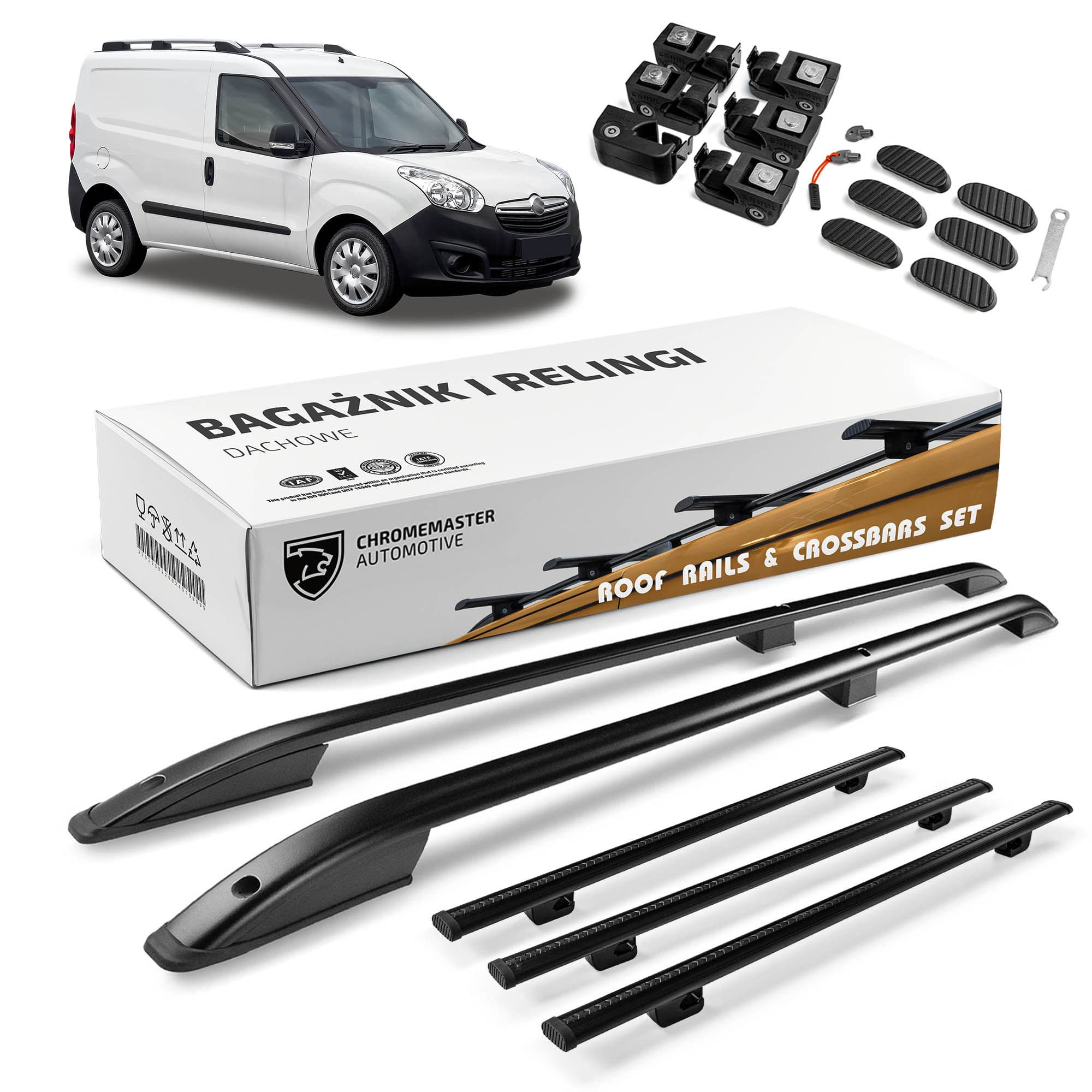 Roof rails with cross bars included SKYPORT — Black, Aluminum | Plastic, Painted