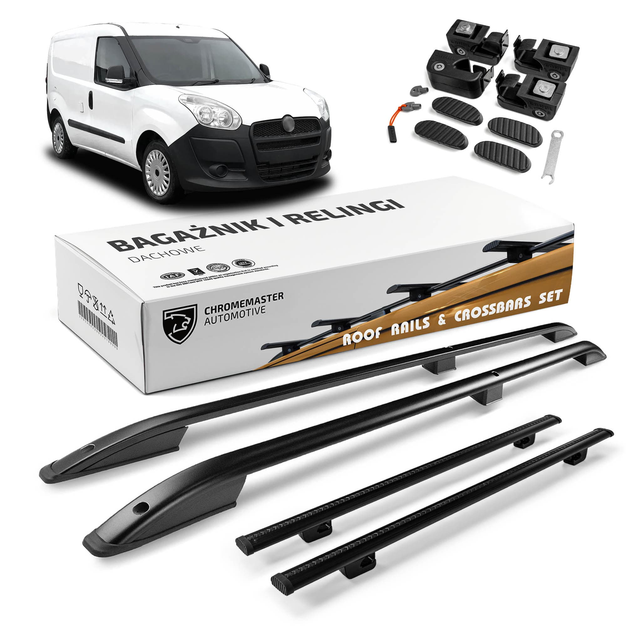 Roof rails with cross bars included SKYPORT — Black, Aluminum | Plastic, Painted