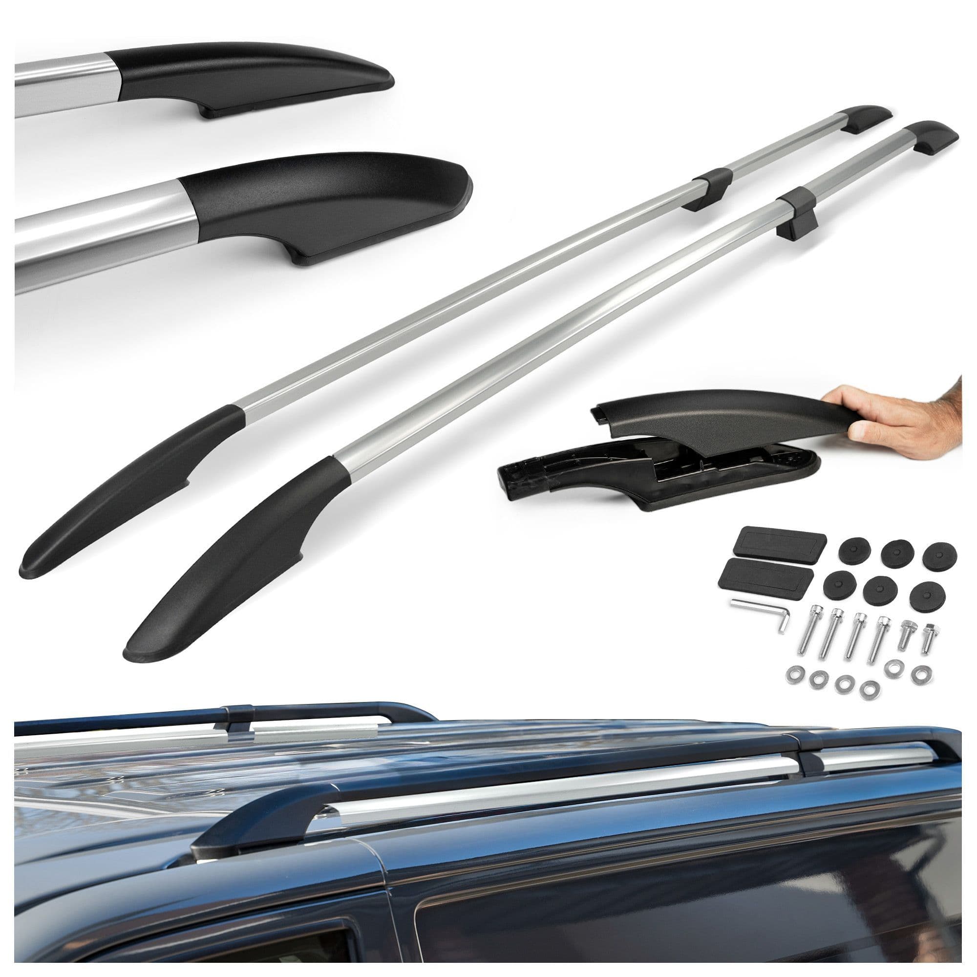 Split roof rails Solid — Chrome, Aluminum | Plastic, Polished