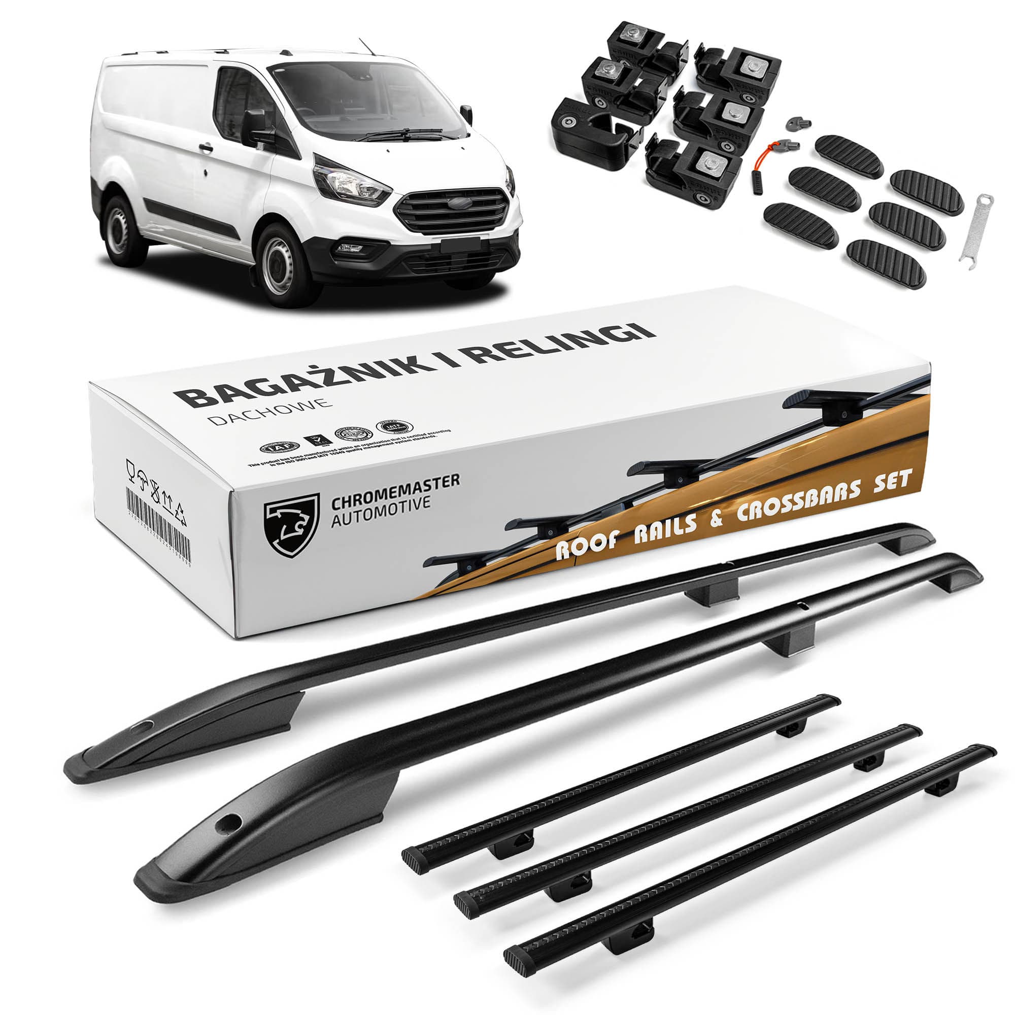 Roof rails with cross bars included SKYPORT — Black, Aluminum | Plastic, Painted
