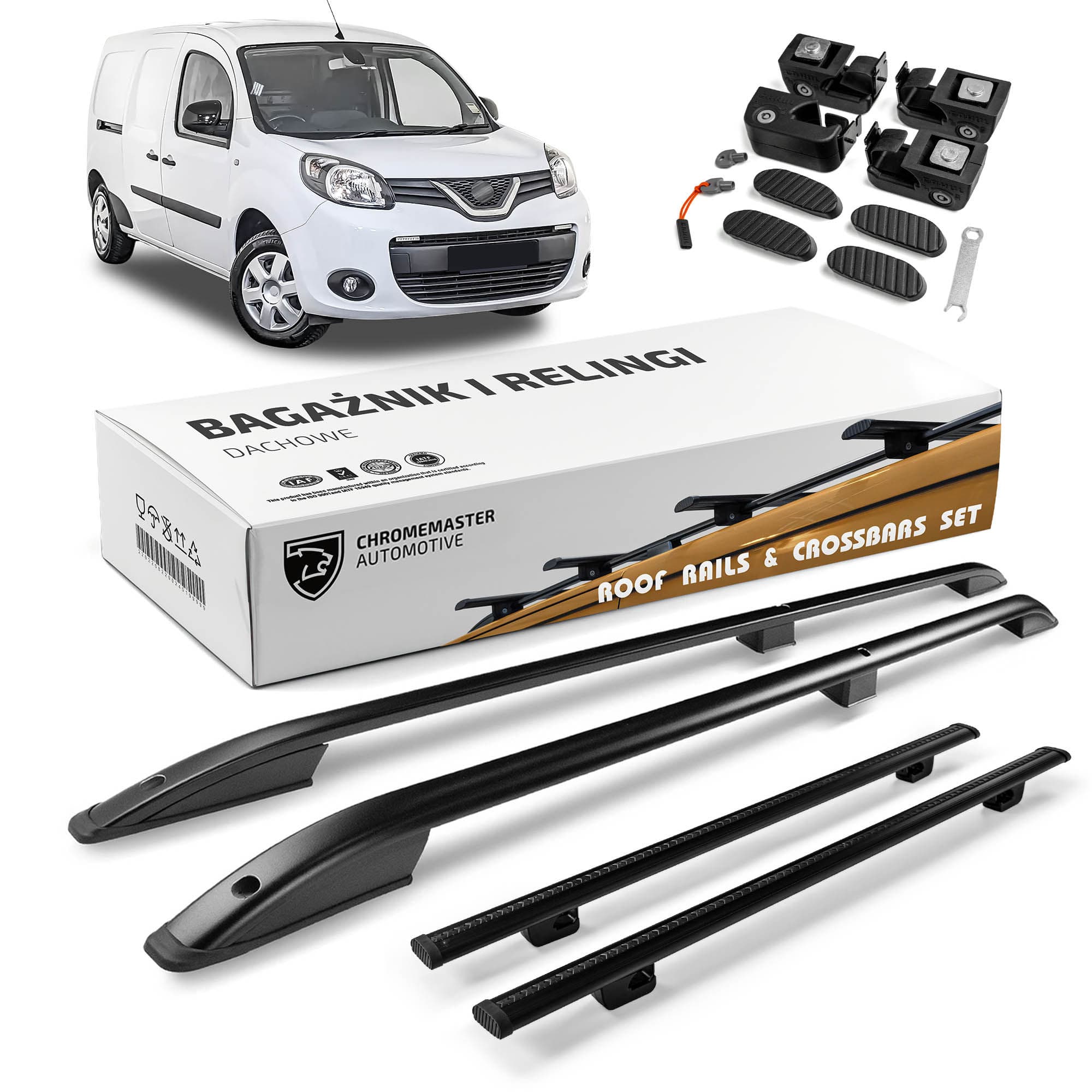 Roof rails with cross bars included SKYPORT — Black, Aluminum | Plastic, Painted