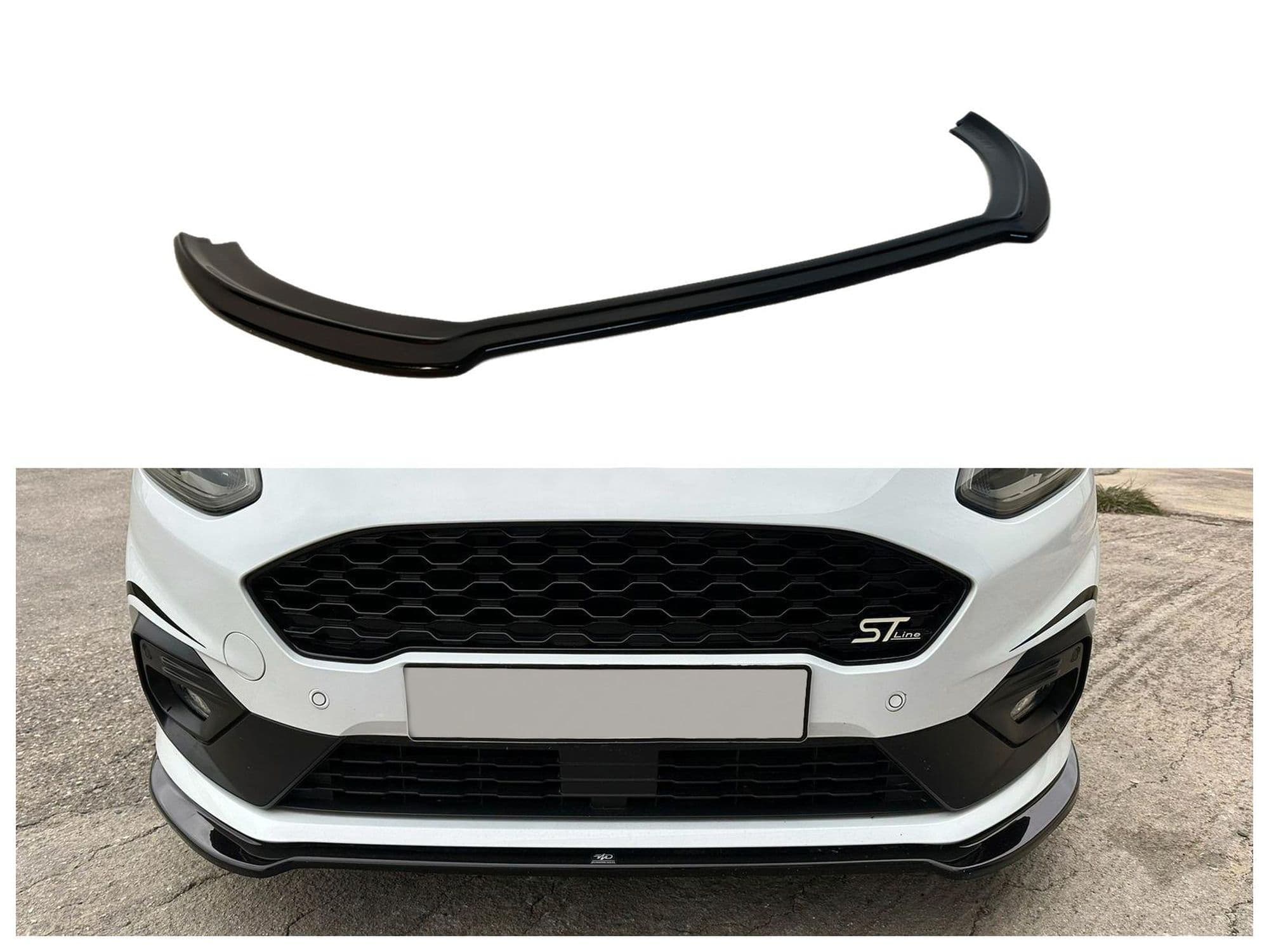 Front splitter — Black, ABS plastic, Shiny