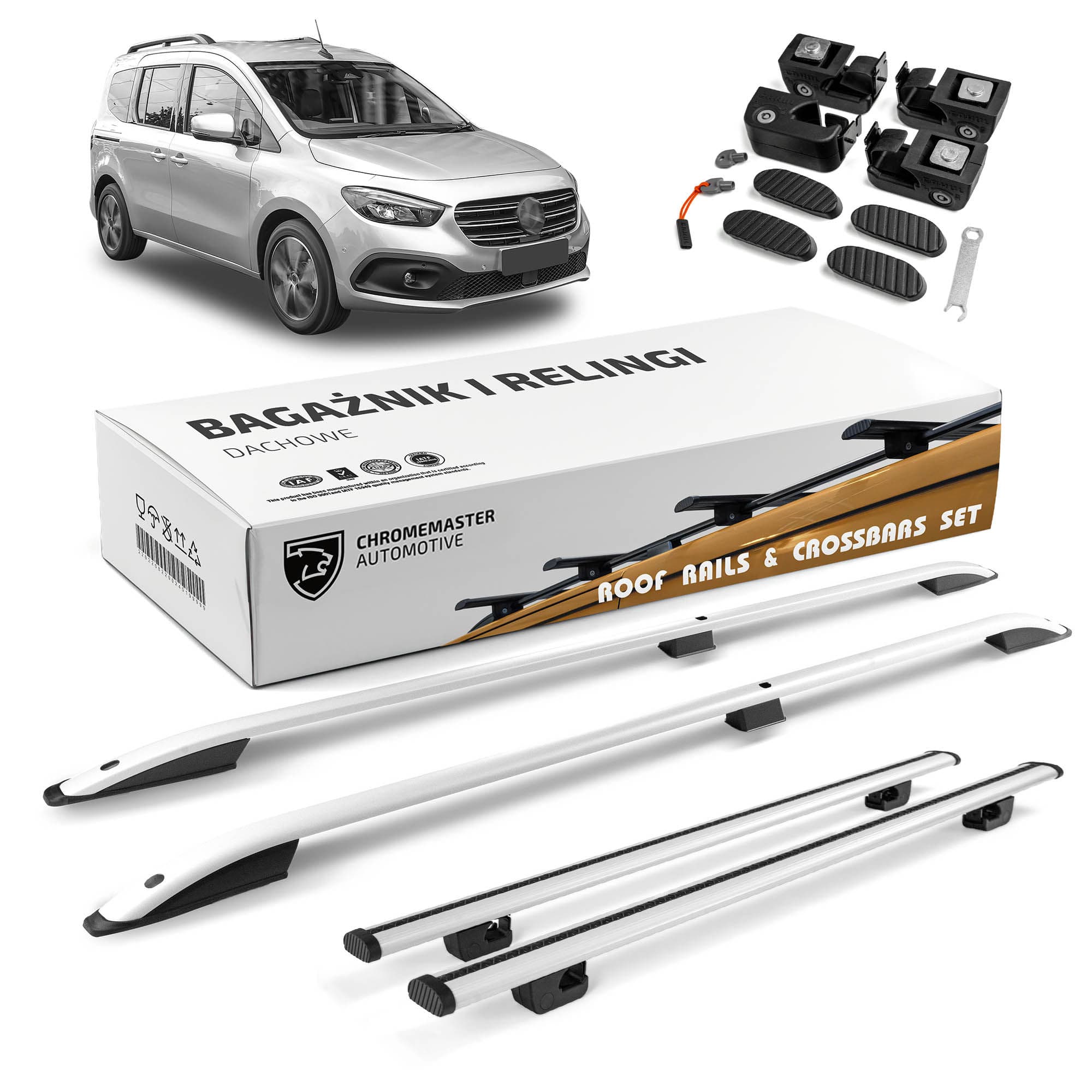 Roof rails with cross bars included SKYPORT — Silver, Aluminum | Plastic, Painted