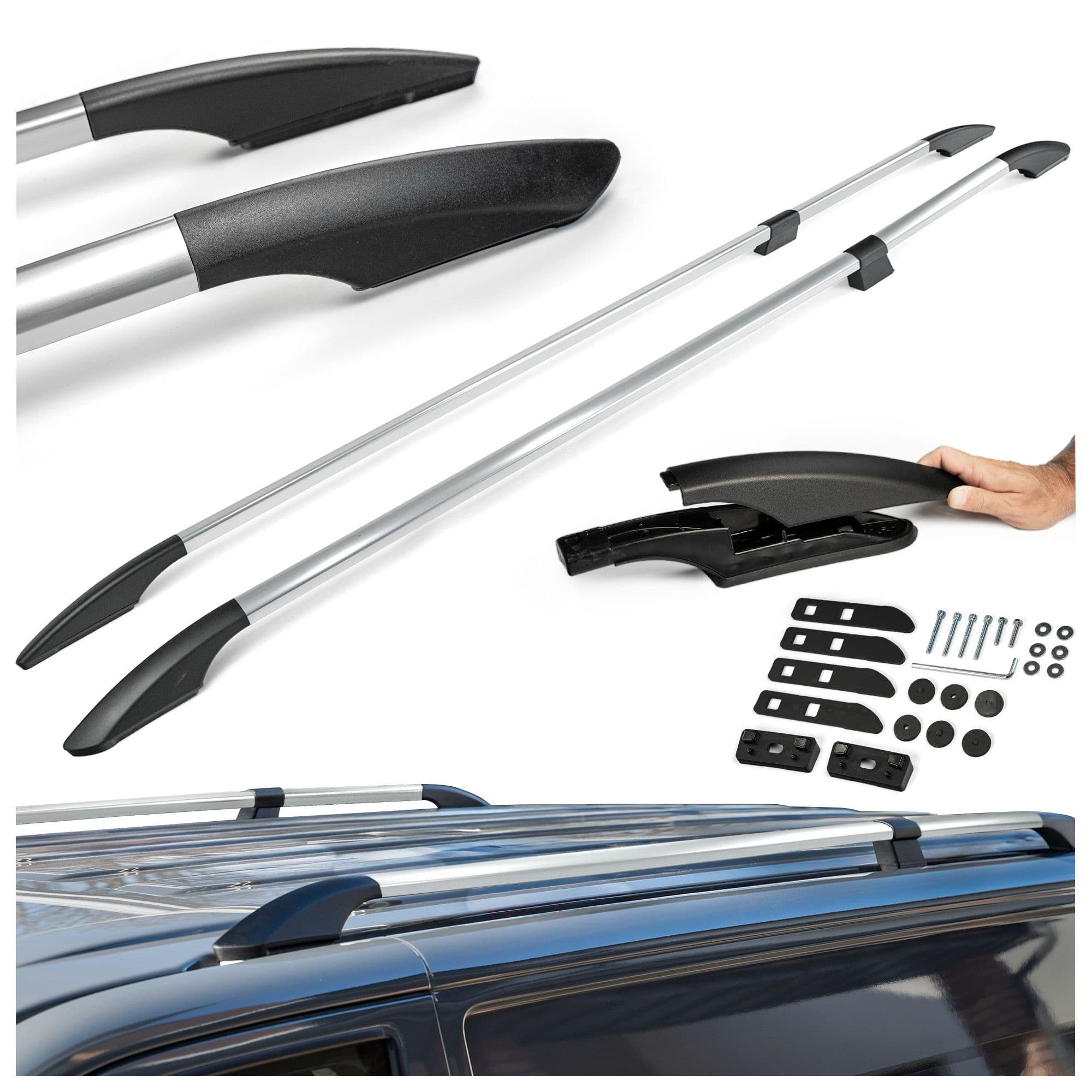 Split roof rails Solid — Chrome, Aluminum | Plastic, Polished