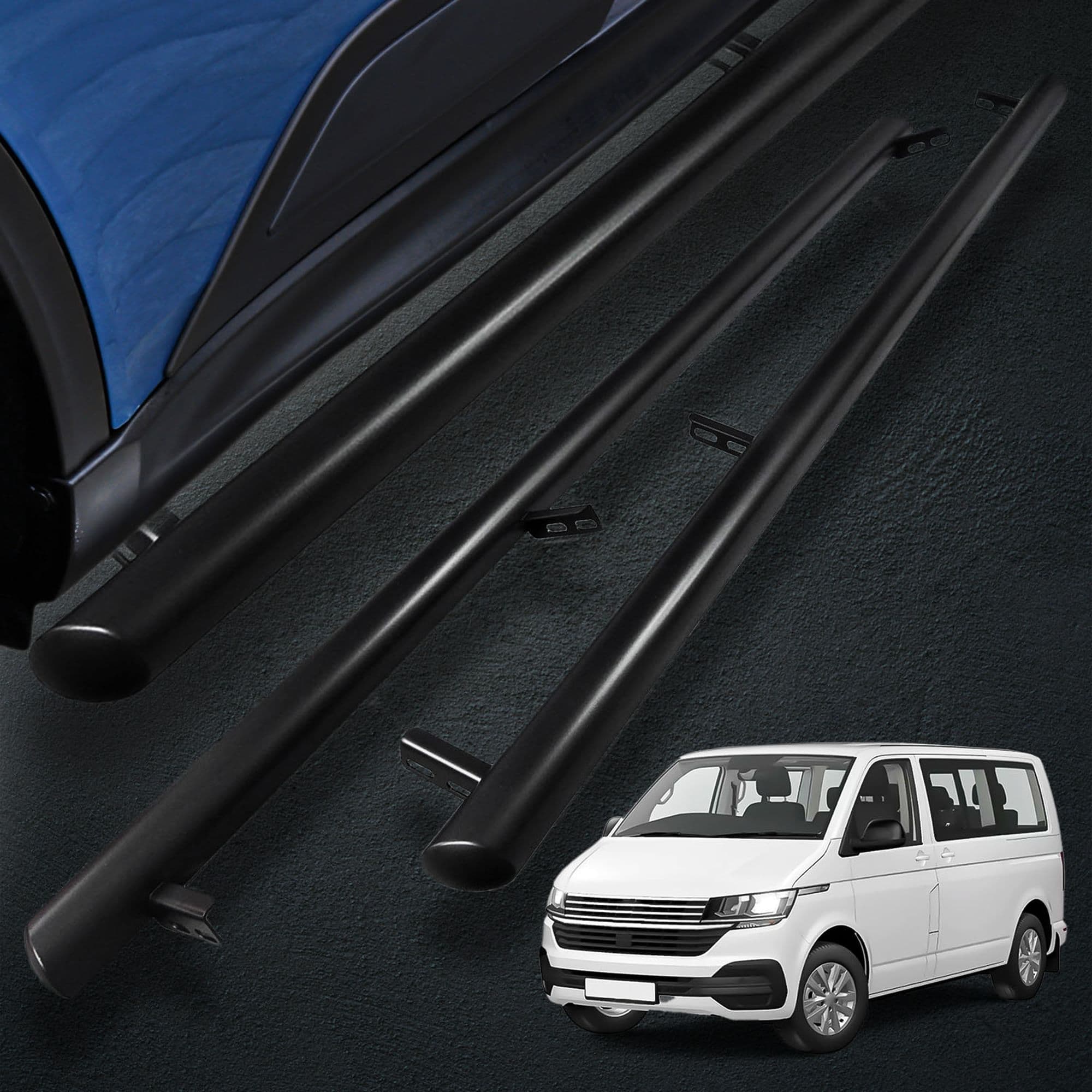 Side bars BB012 — Black, Steel, Powder-coated
