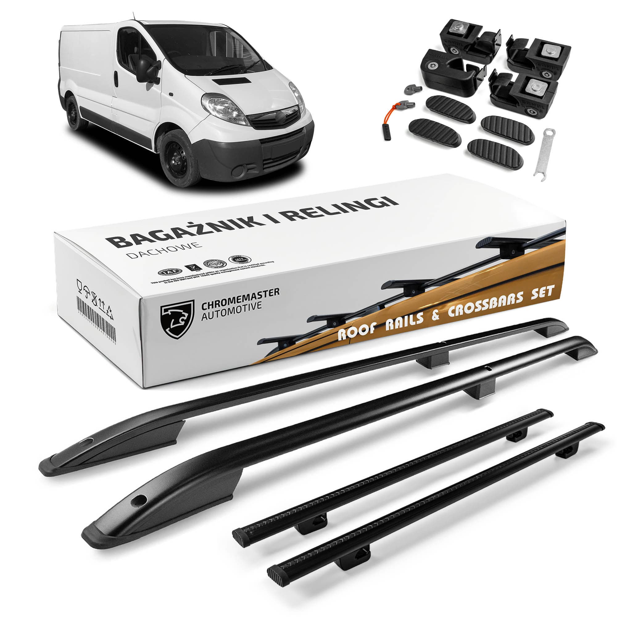 Roof rails with cross bars included SKYPORT — Black, Aluminum | Plastic, Painted