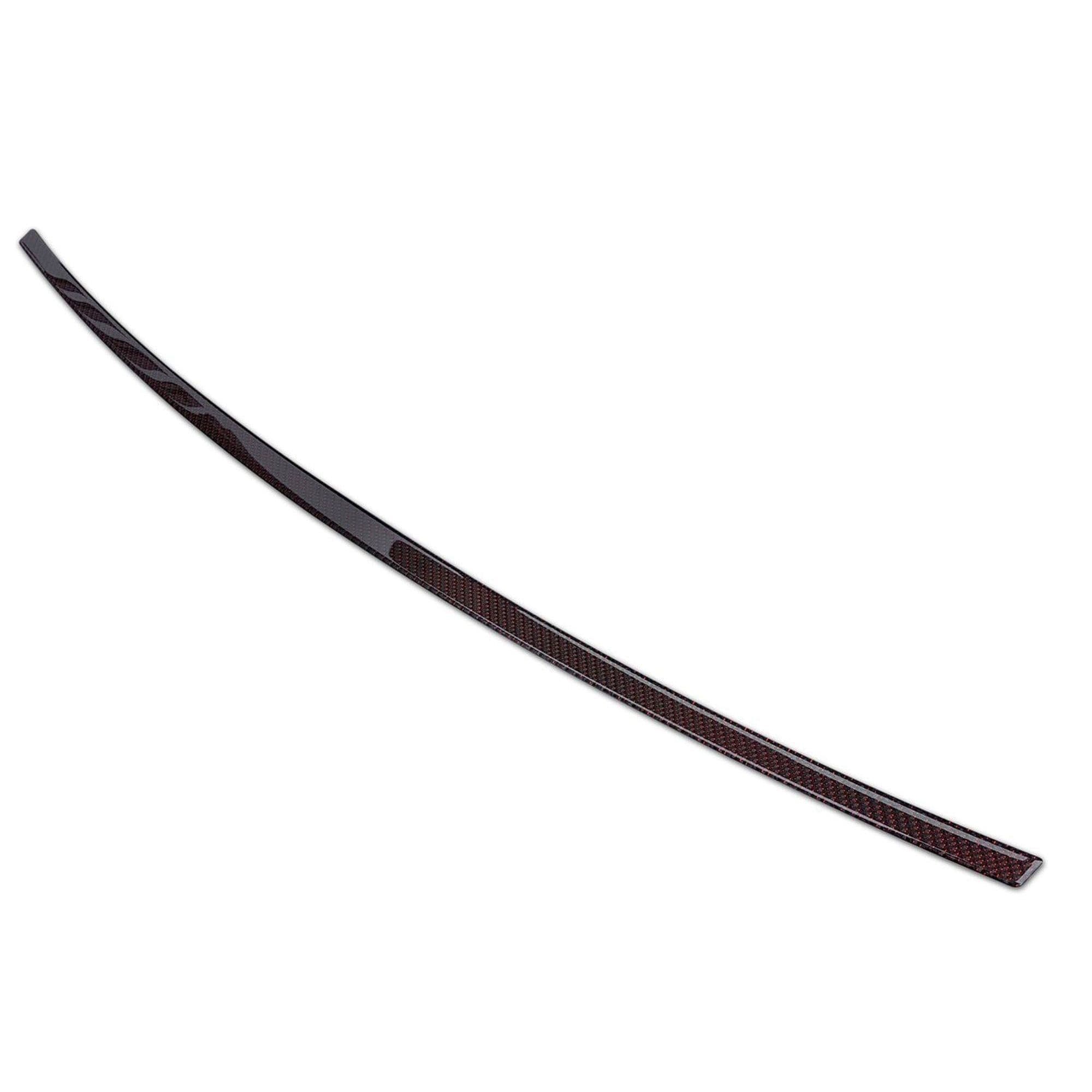 Rear bumper trim — Black-red, Carbon fiber, Shiny
