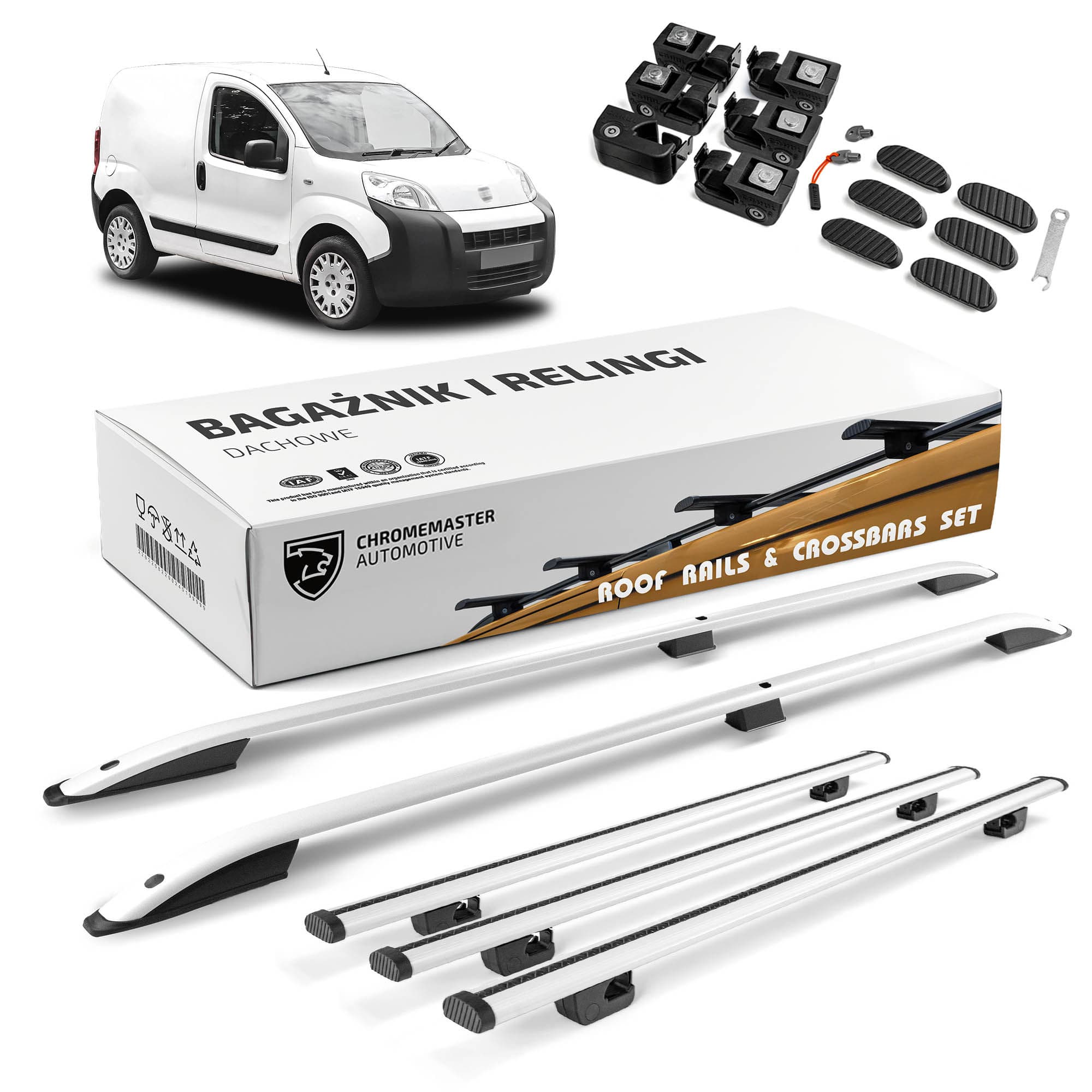 Roof rails with cross bars included SKYPORT — Silver, Aluminum | Plastic, Painted
