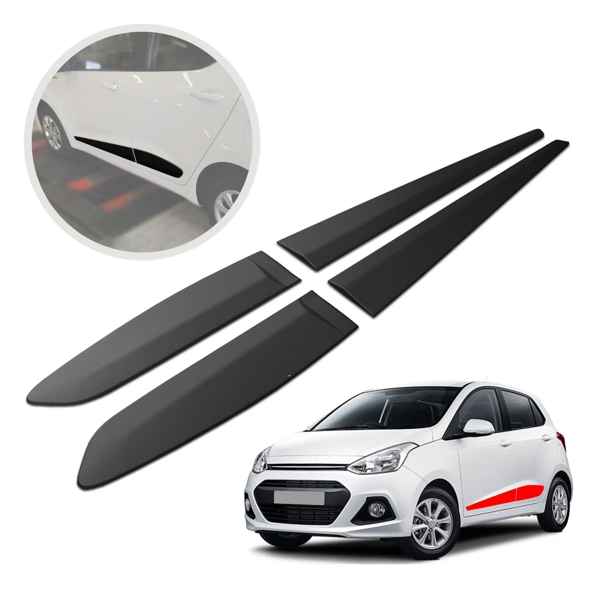 Side door trims — Black, Polyurethane composite PU, Matte