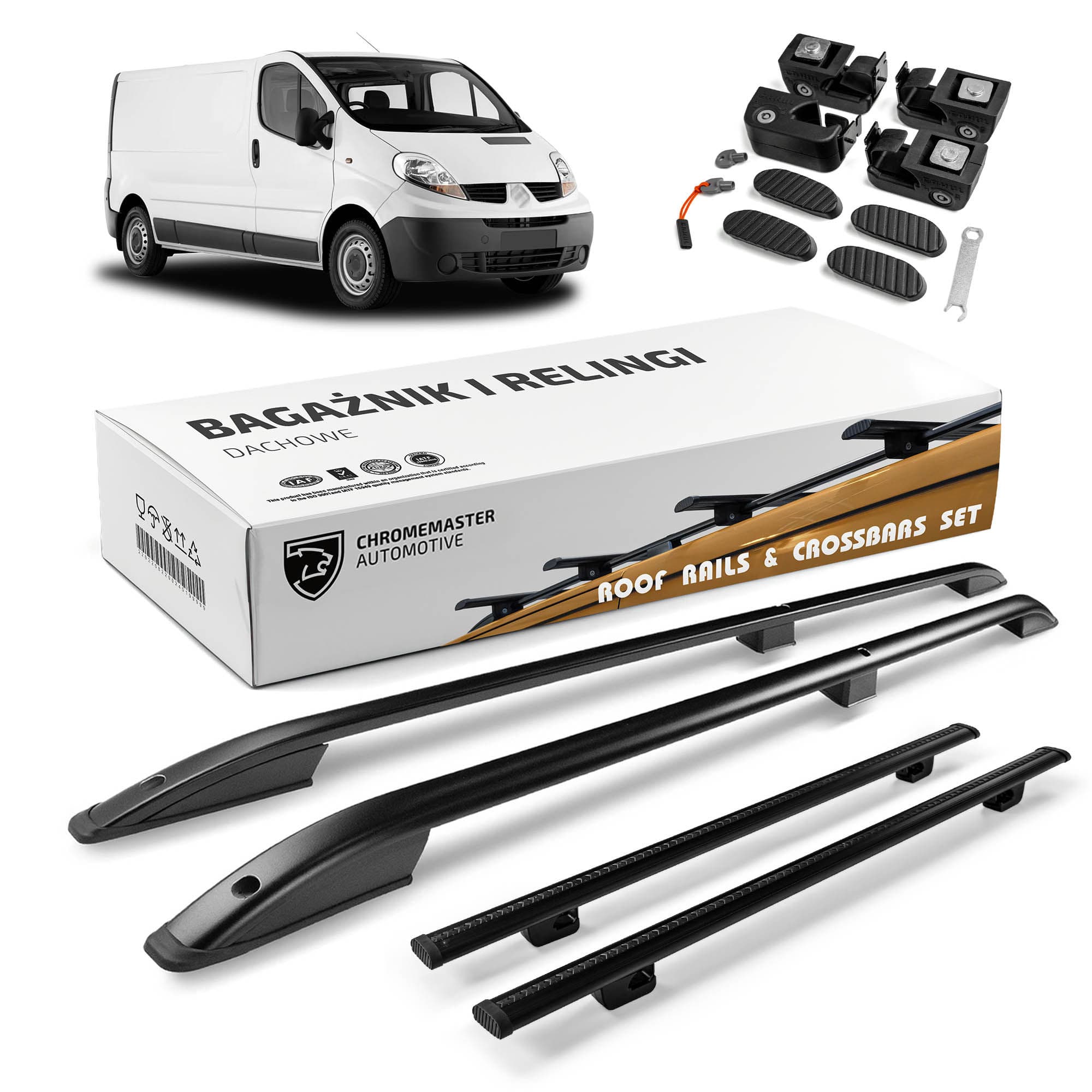 Roof rails with cross bars included SKYPORT — Black, Aluminum | Plastic, Painted