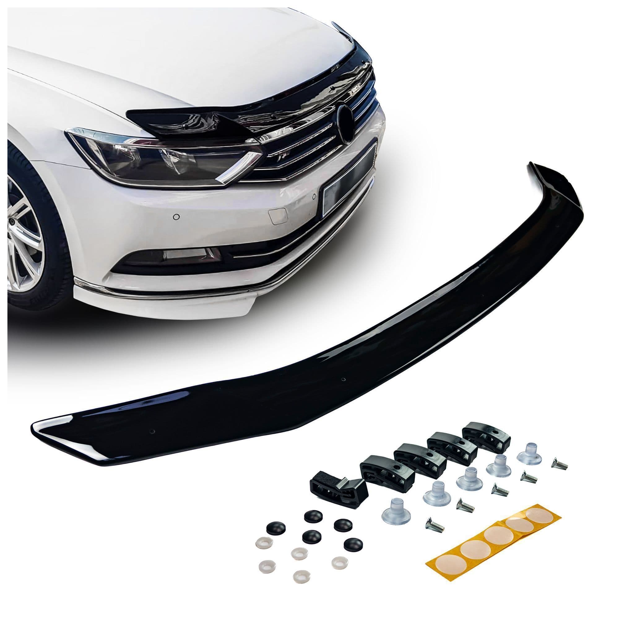 Bonnet guard — Black, ABS plastic, Shiny