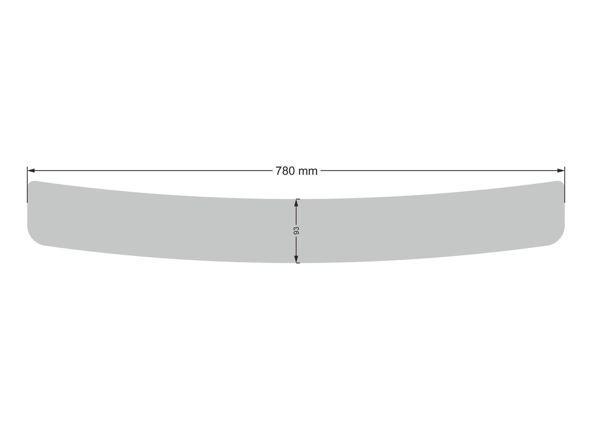 Rear bumper trim — Chrome, Stainless steel, Polished