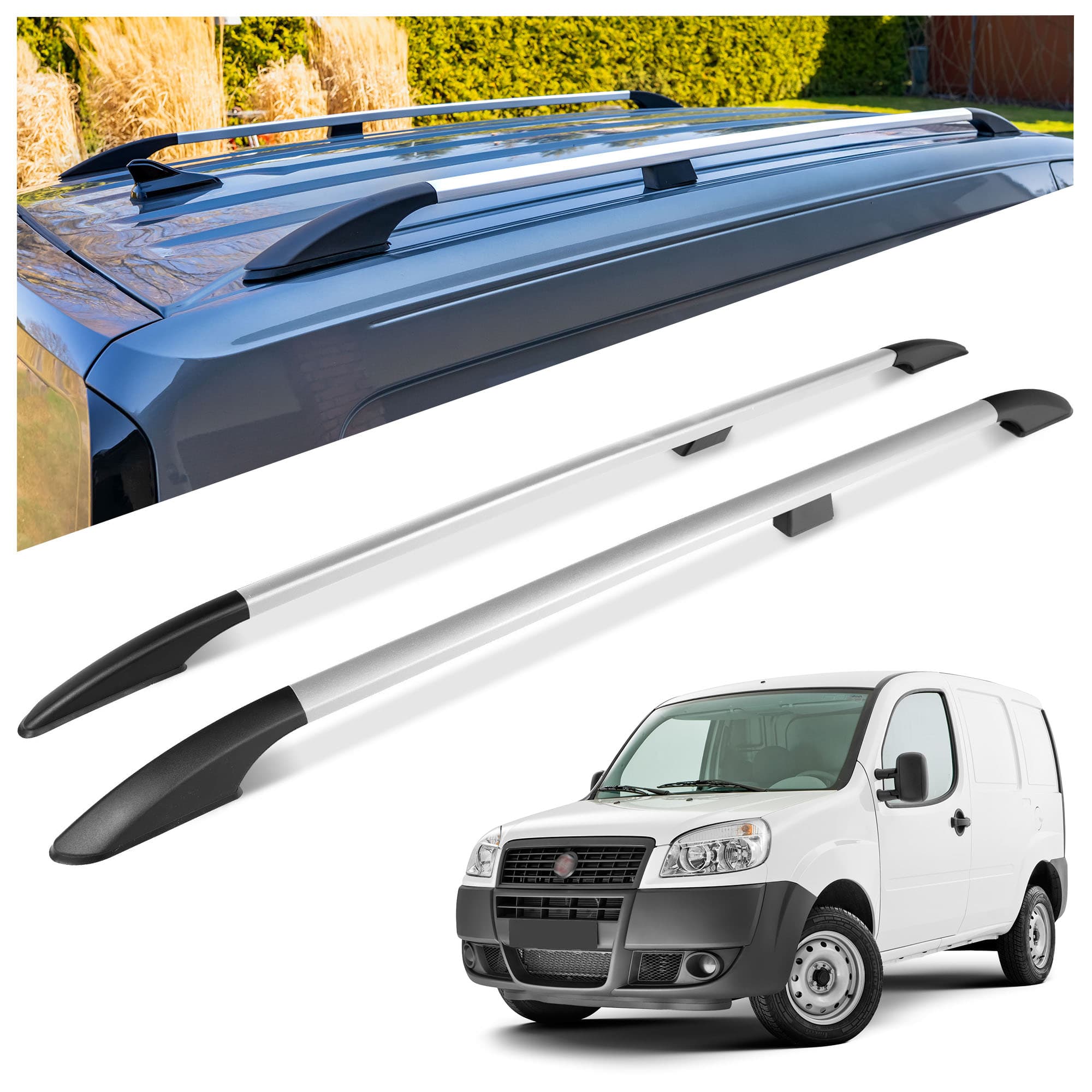 Roof rails Solid — Silver, Aluminum | Plastic, Matte