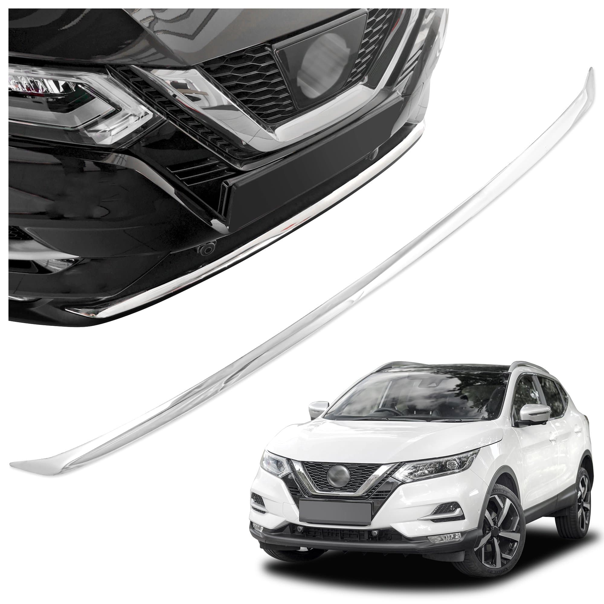 Front bumper grille trim — Chrome, Stainless steel, Polished