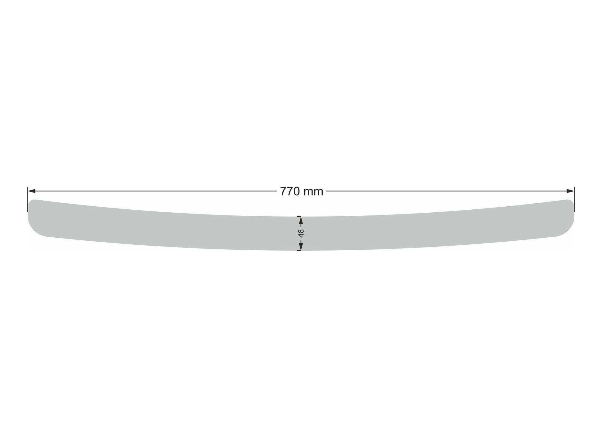 Rear bumper trim — Chrome, Stainless steel, Polished