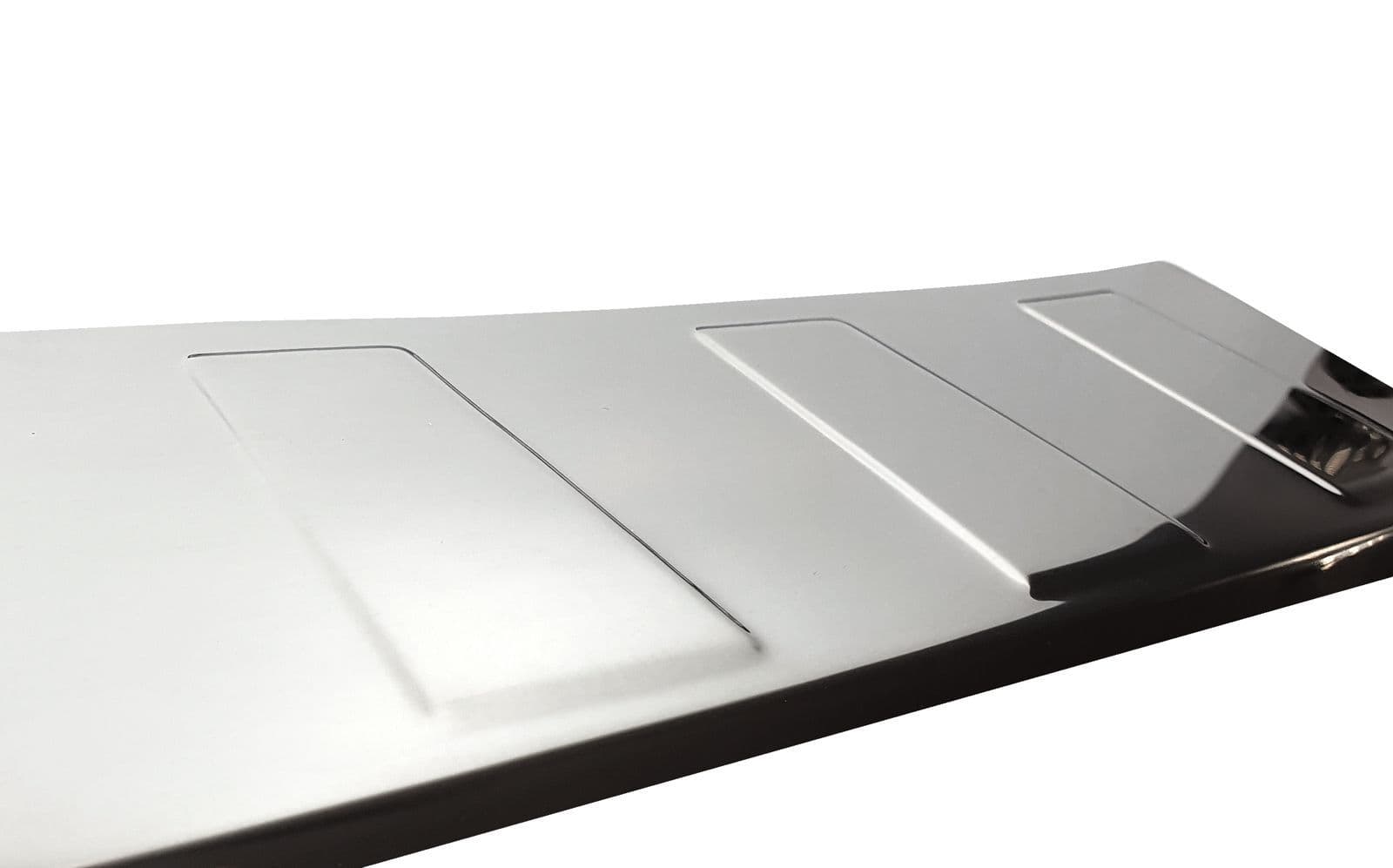 Rear bumper trim — Chrome, Stainless steel, Polished
