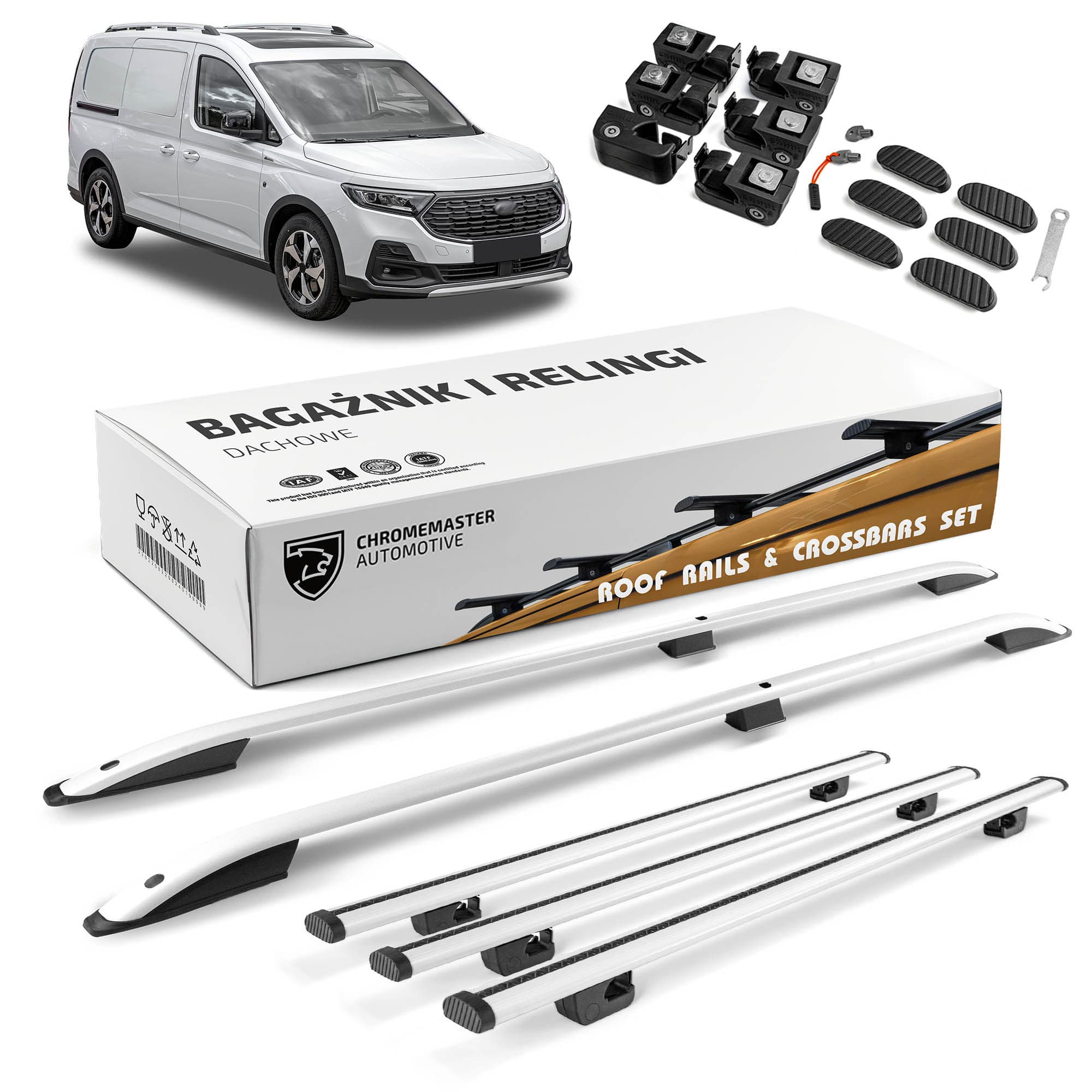 Roof rails with cross bars included SKYPORT — Silver, Aluminum | Plastic, Painted