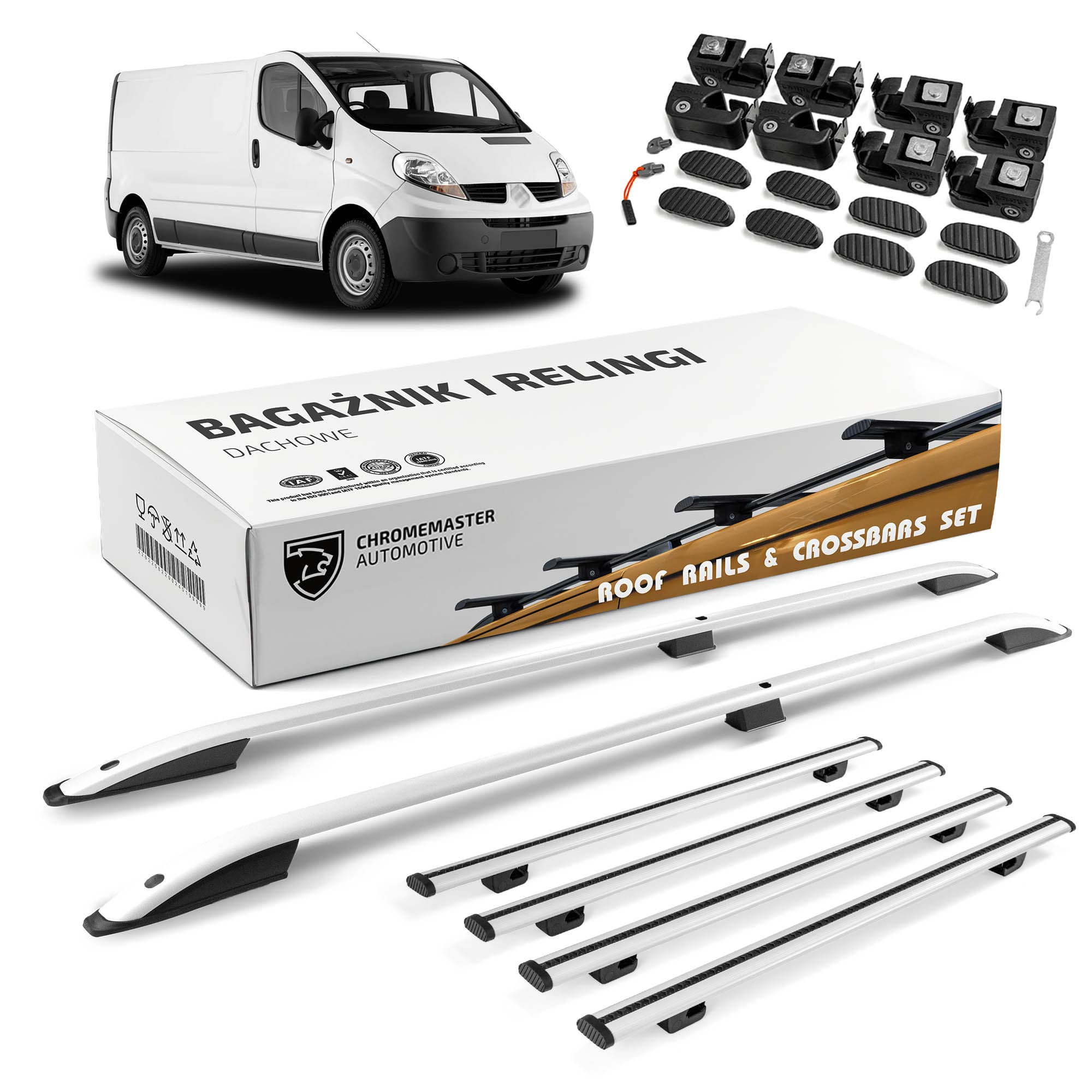 Roof rails with cross bars included SKYPORT — Silver, Aluminum | Plastic, Painted
