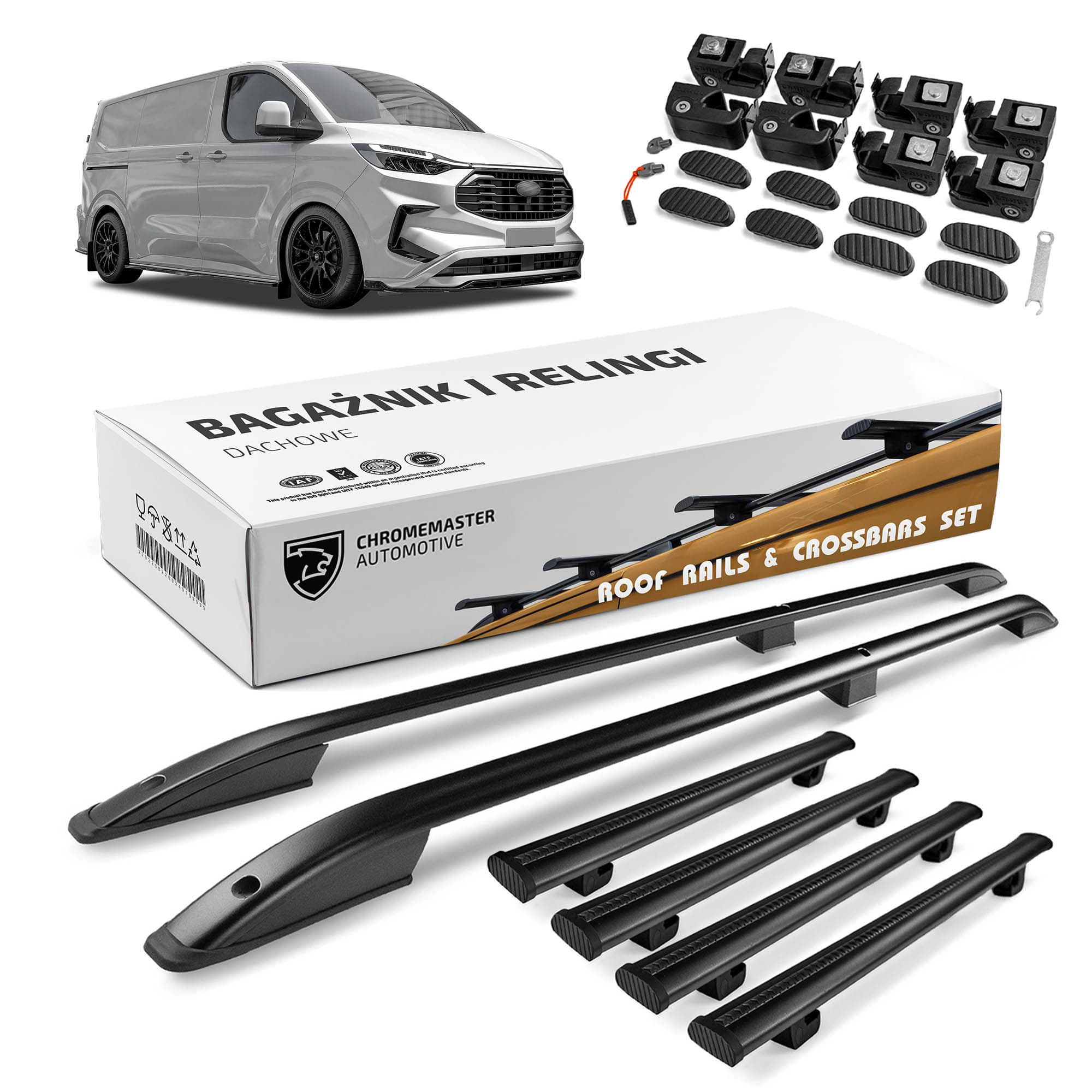Roof rails with cross bars included SKYPORT — Black, Aluminum | Plastic, Painted