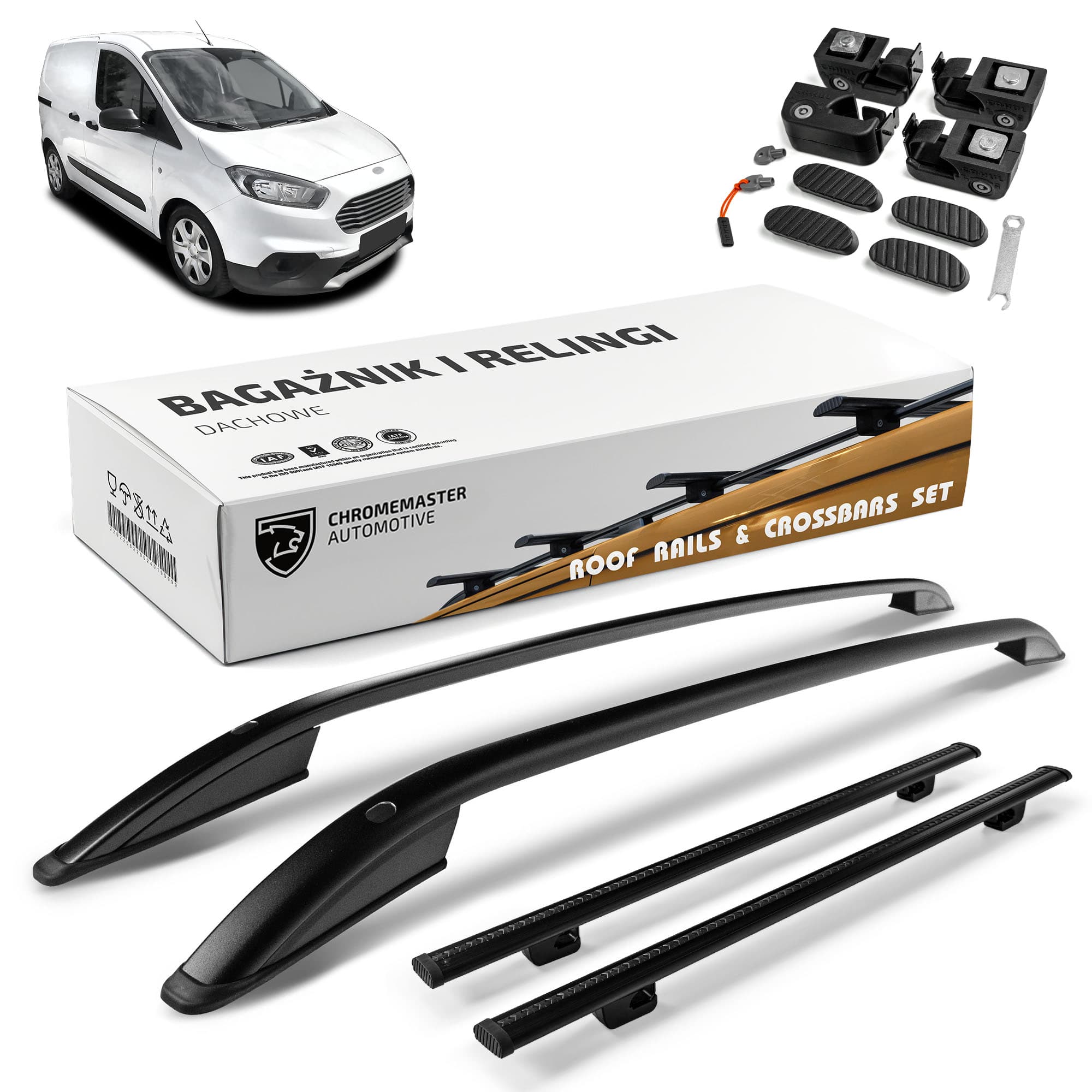 Roof rails with cross bars included SKYPORT — Black, Aluminum | Plastic, Painted