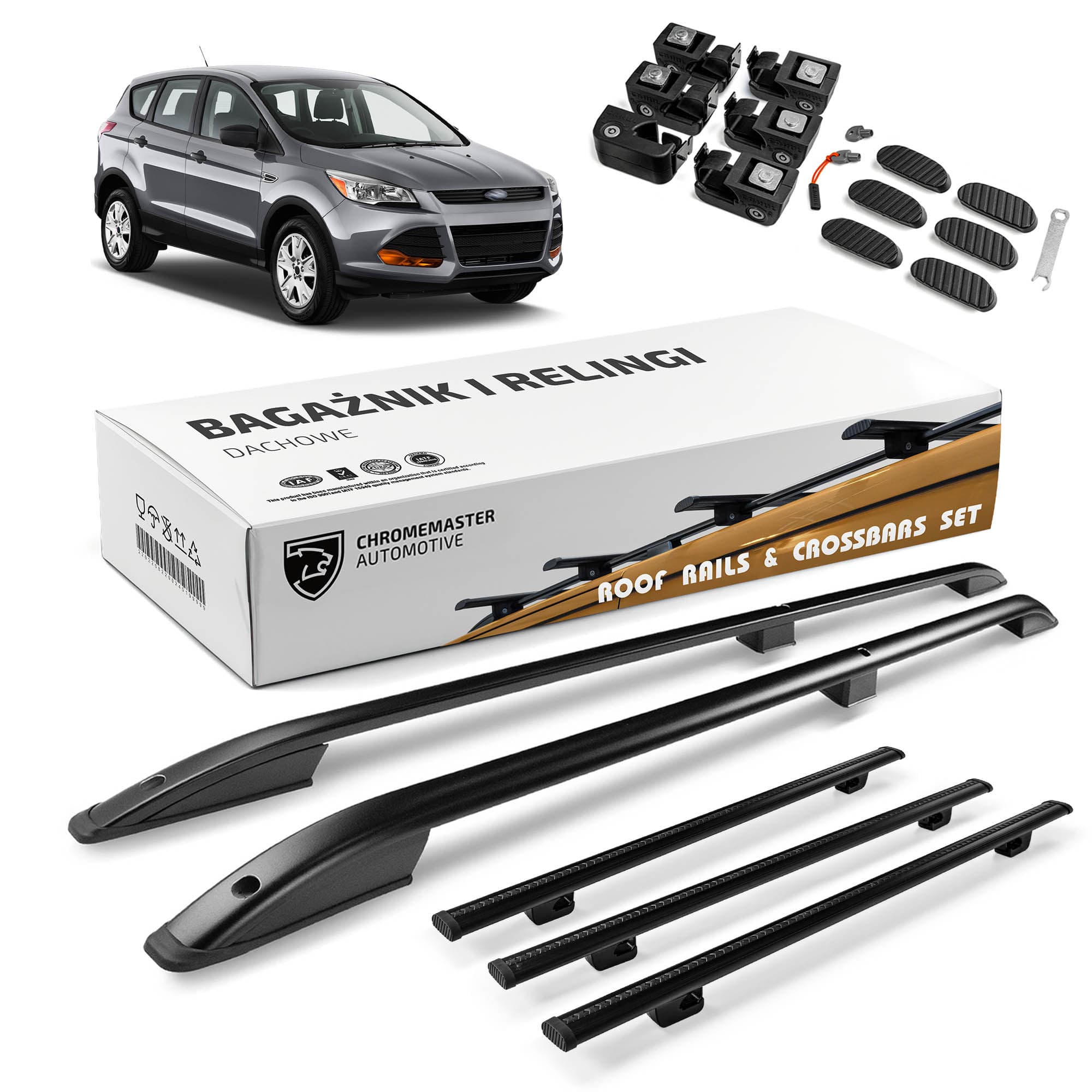 Roof rails with cross bars included SKYPORT — Black, Aluminum | Plastic, Painted