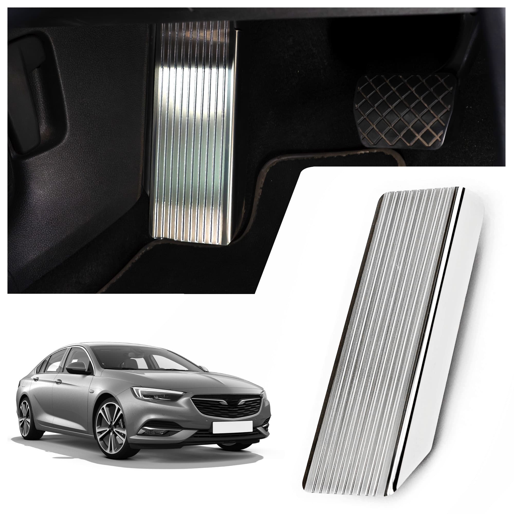 Footrest plate — Silver, Stainless steel, Brushed