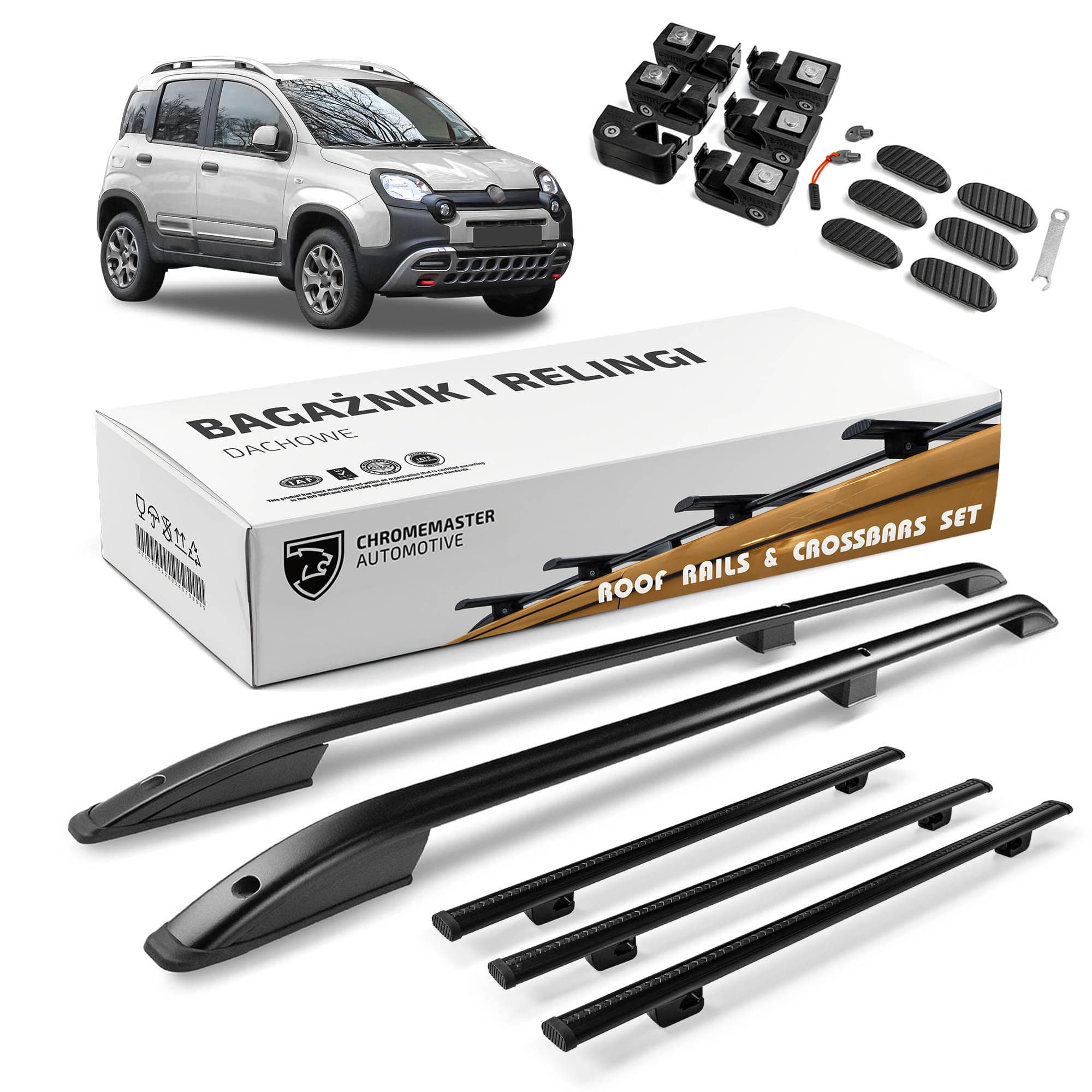 Roof rails with cross bars included SKYPORT — Black, Aluminum | Plastic, Painted