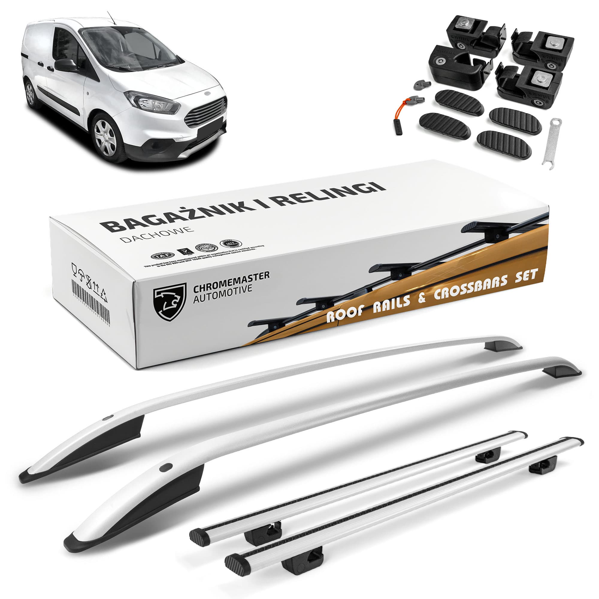 Roof rails with cross bars included SKYPORT — Silver, Aluminum | Plastic, Painted