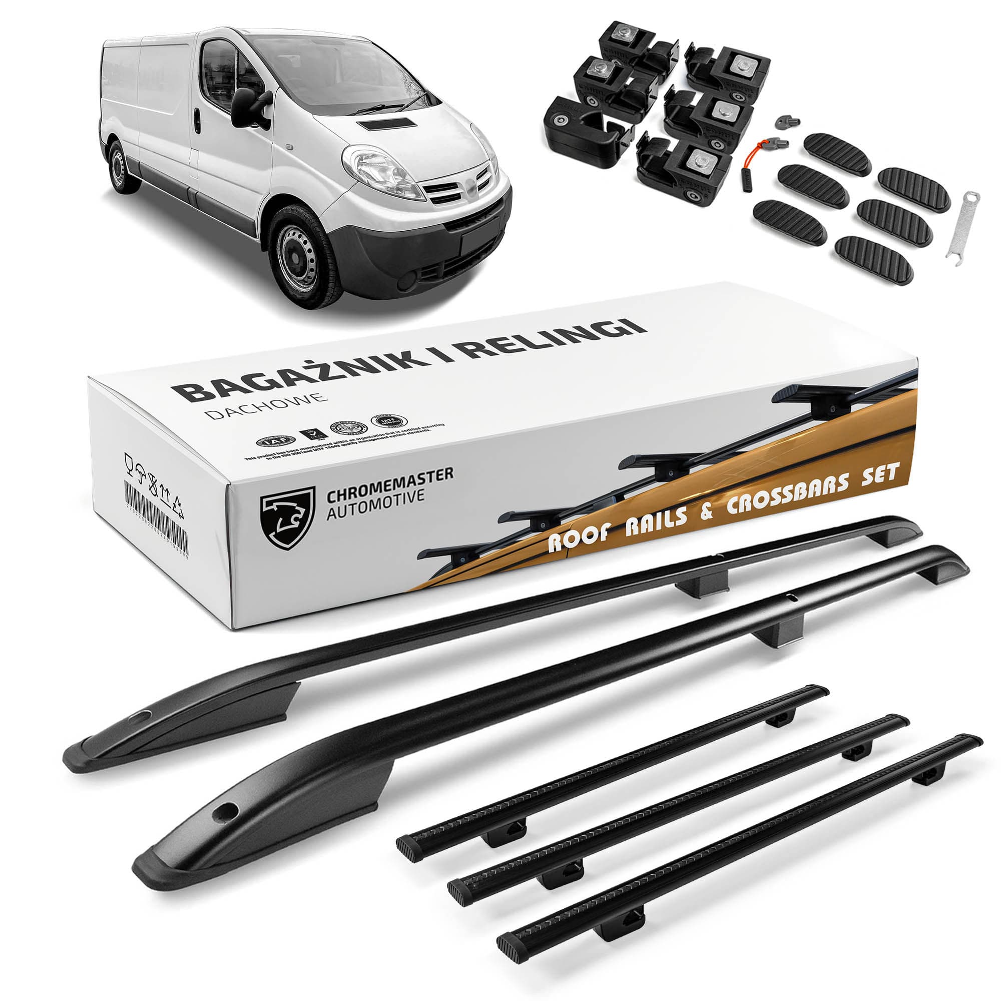 Roof rails with cross bars included SKYPORT — Black, Aluminum | Plastic, Painted