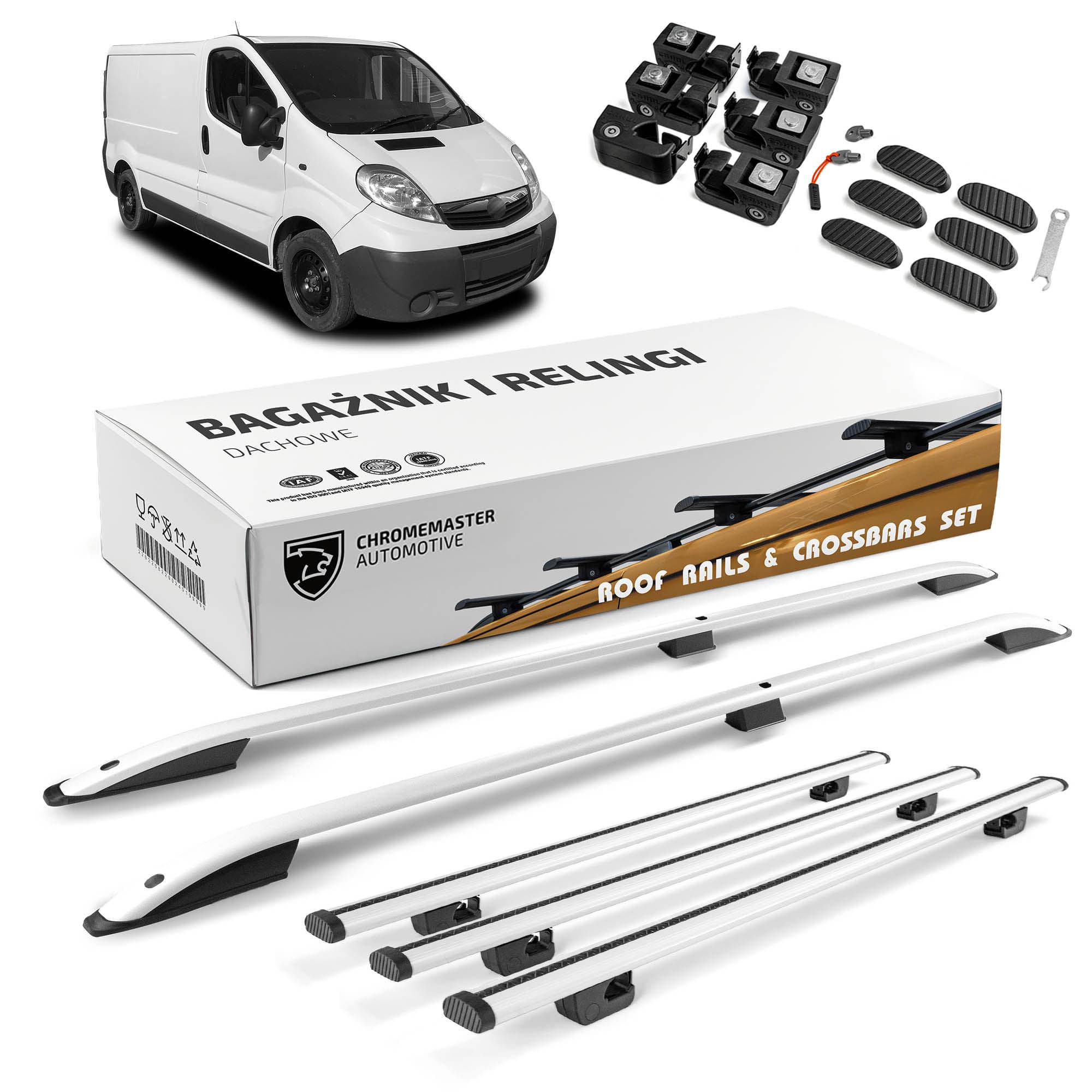 Roof rails with cross bars included SKYPORT — Silver, Aluminum | Plastic, Painted