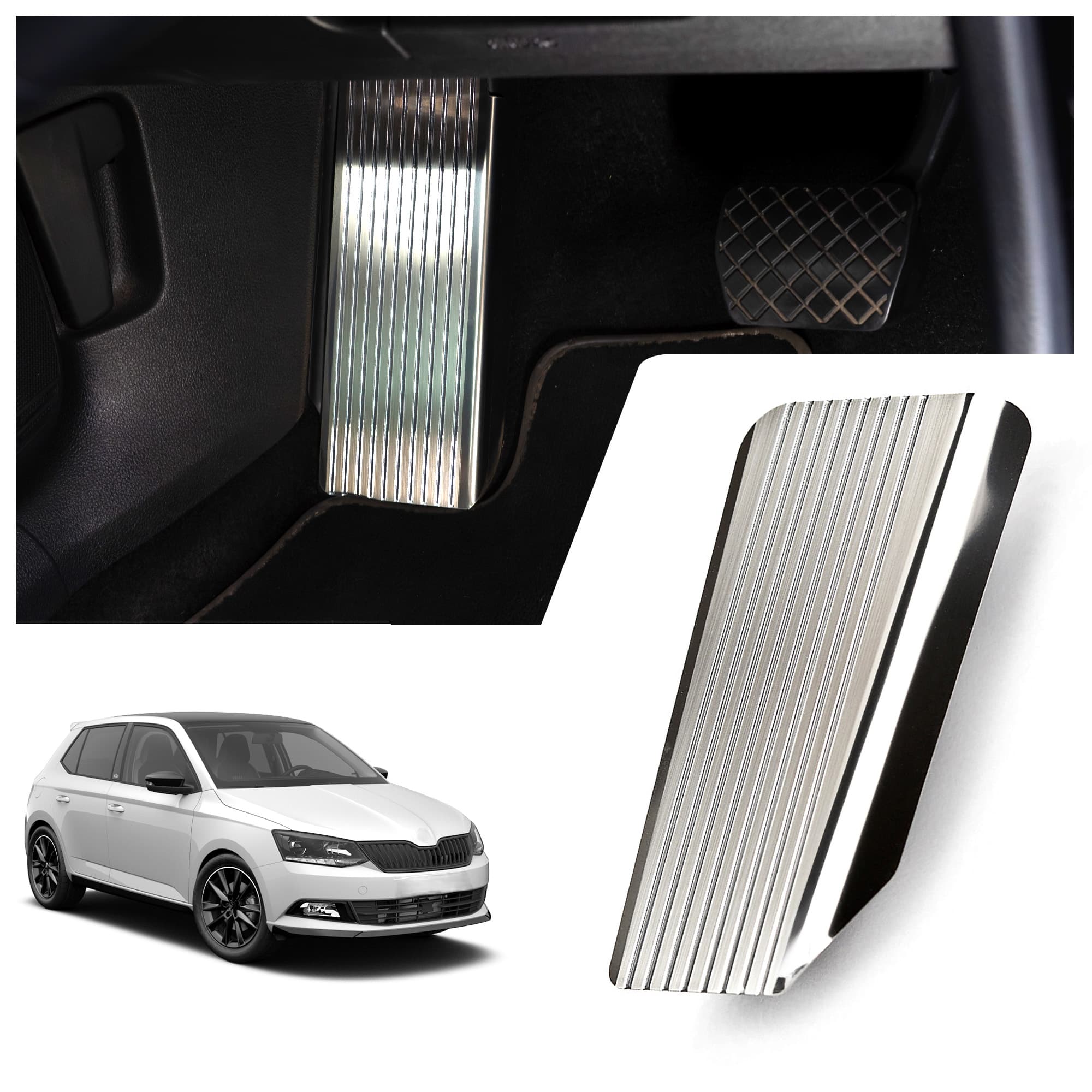 Footrest plate — Silver, Stainless steel, Brushed