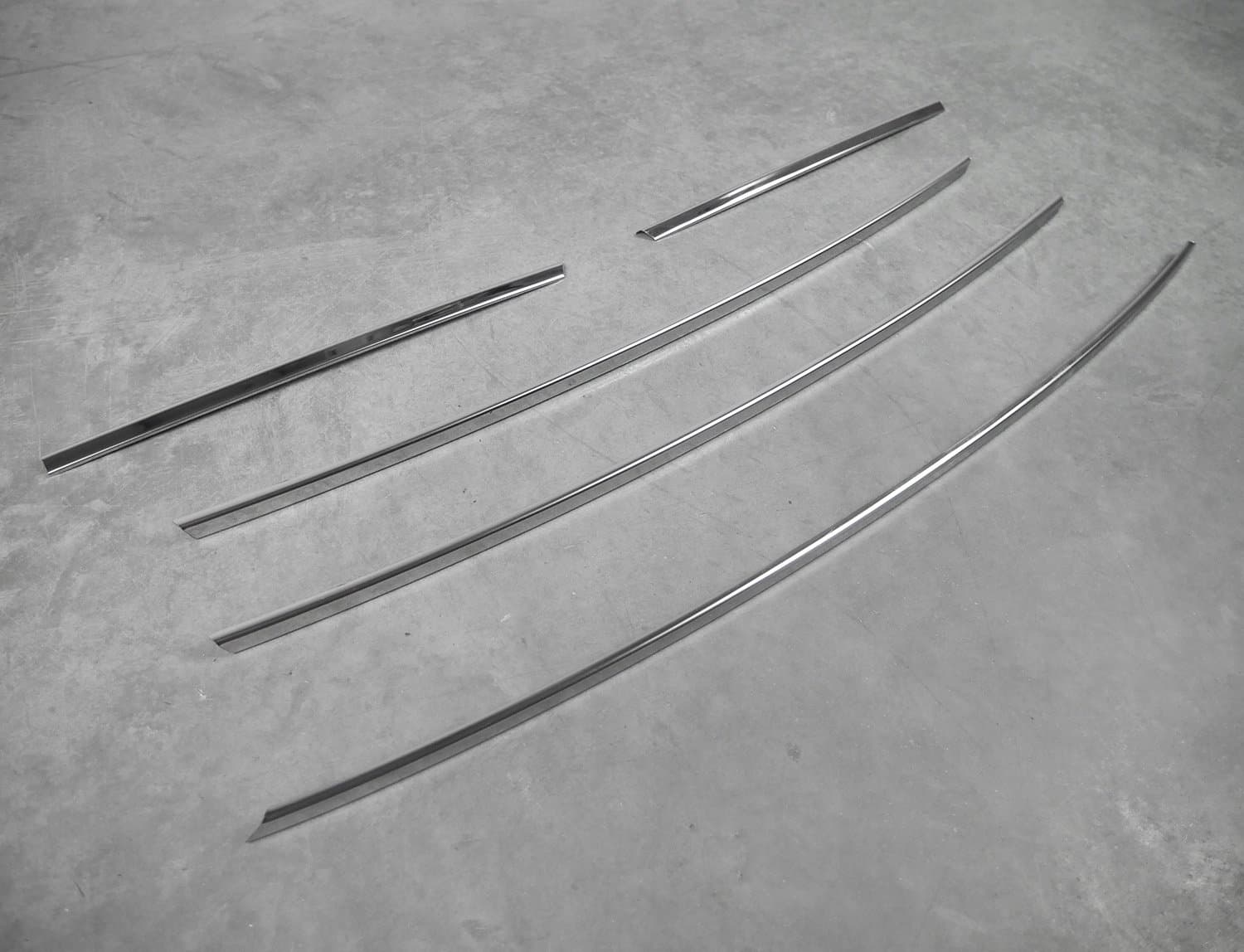 Front bumper grille trims — Chrome, Stainless steel, Polished