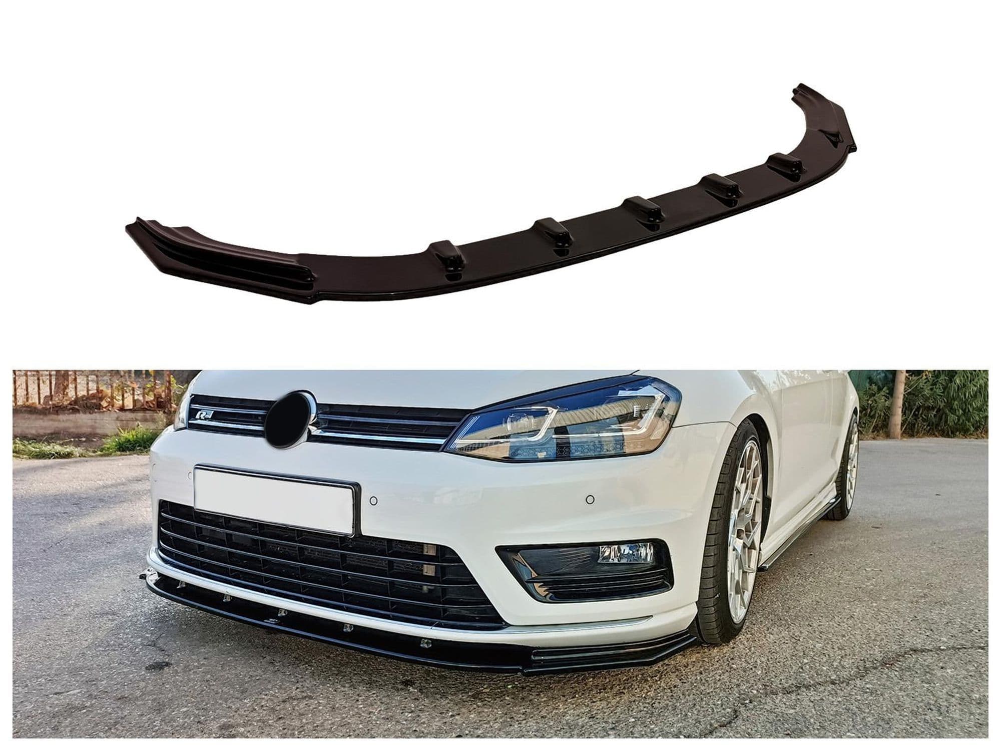 Front splitter — Black, ABS plastic, Shiny
