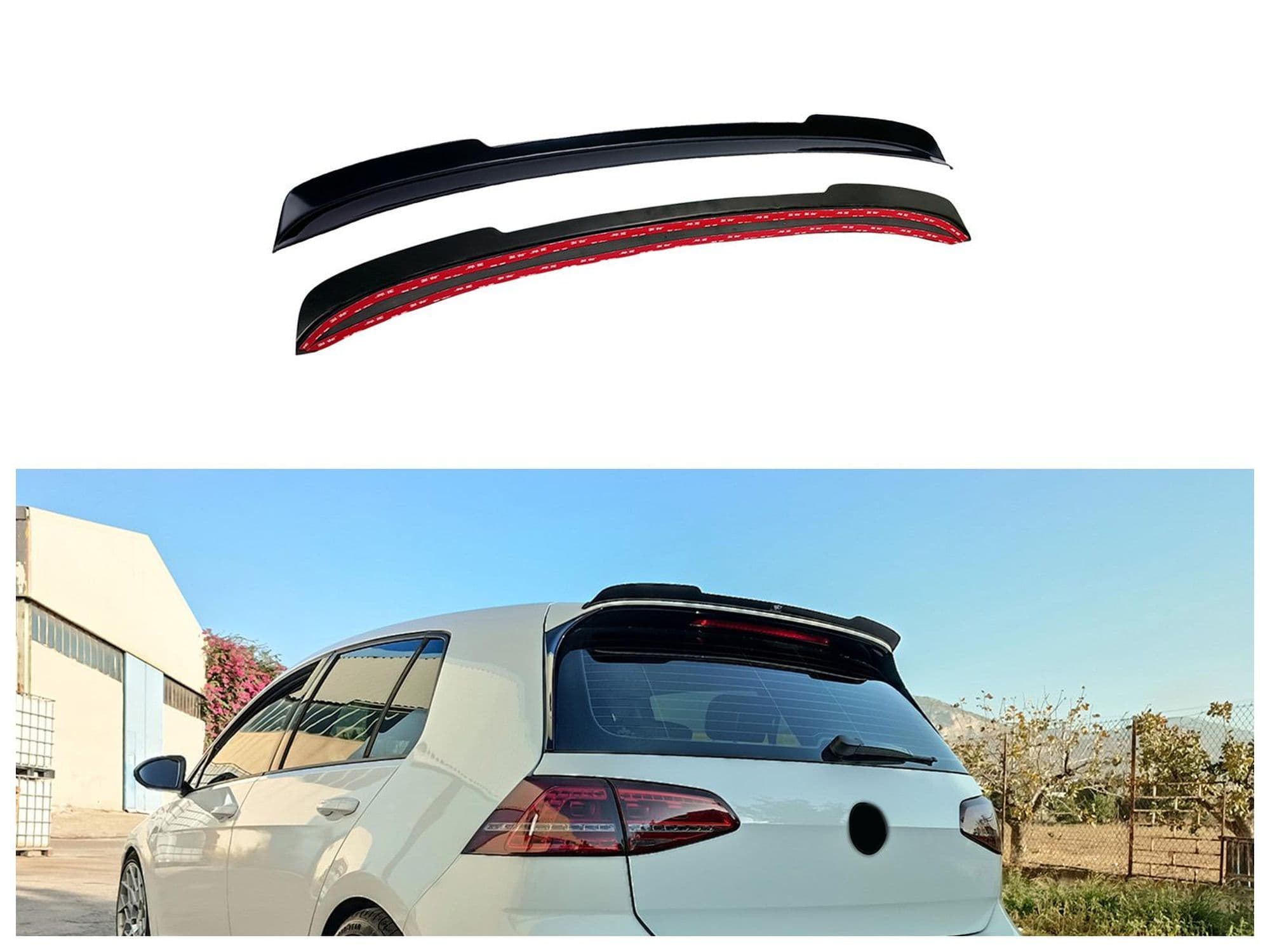 Roof spoiler cover — Black, ABS plastic, Shiny