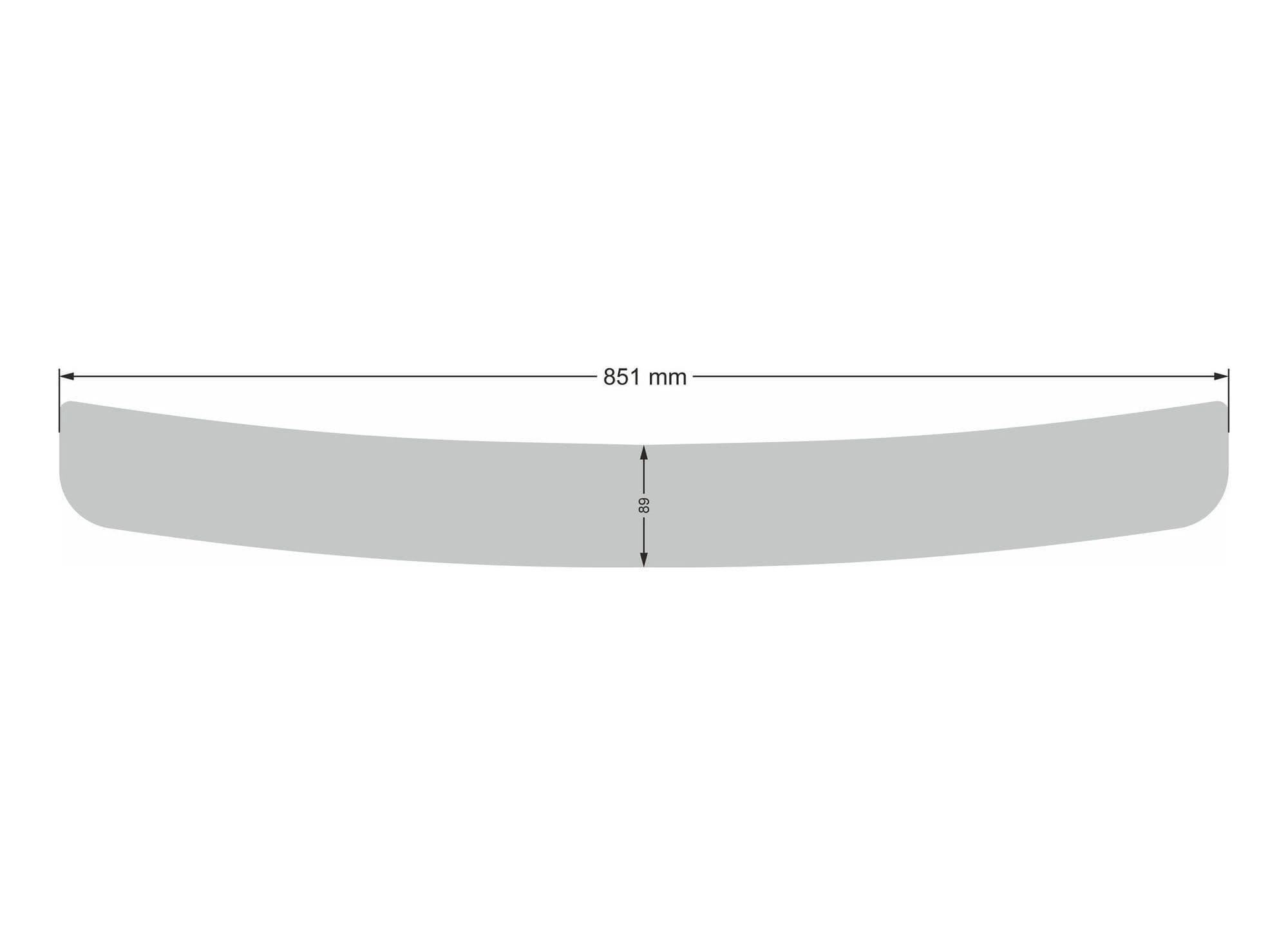 Rear bumper trim — Chrome, Stainless steel, Polished