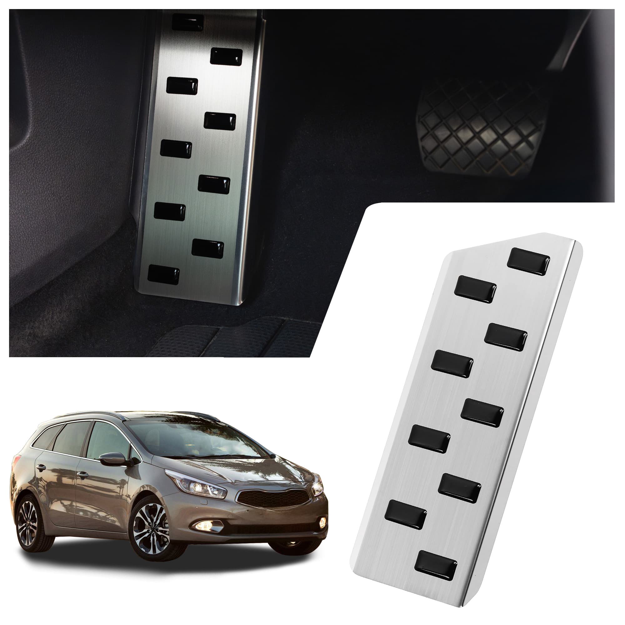 Footrest plate — Black | Silver, Stainless steel, Brushed