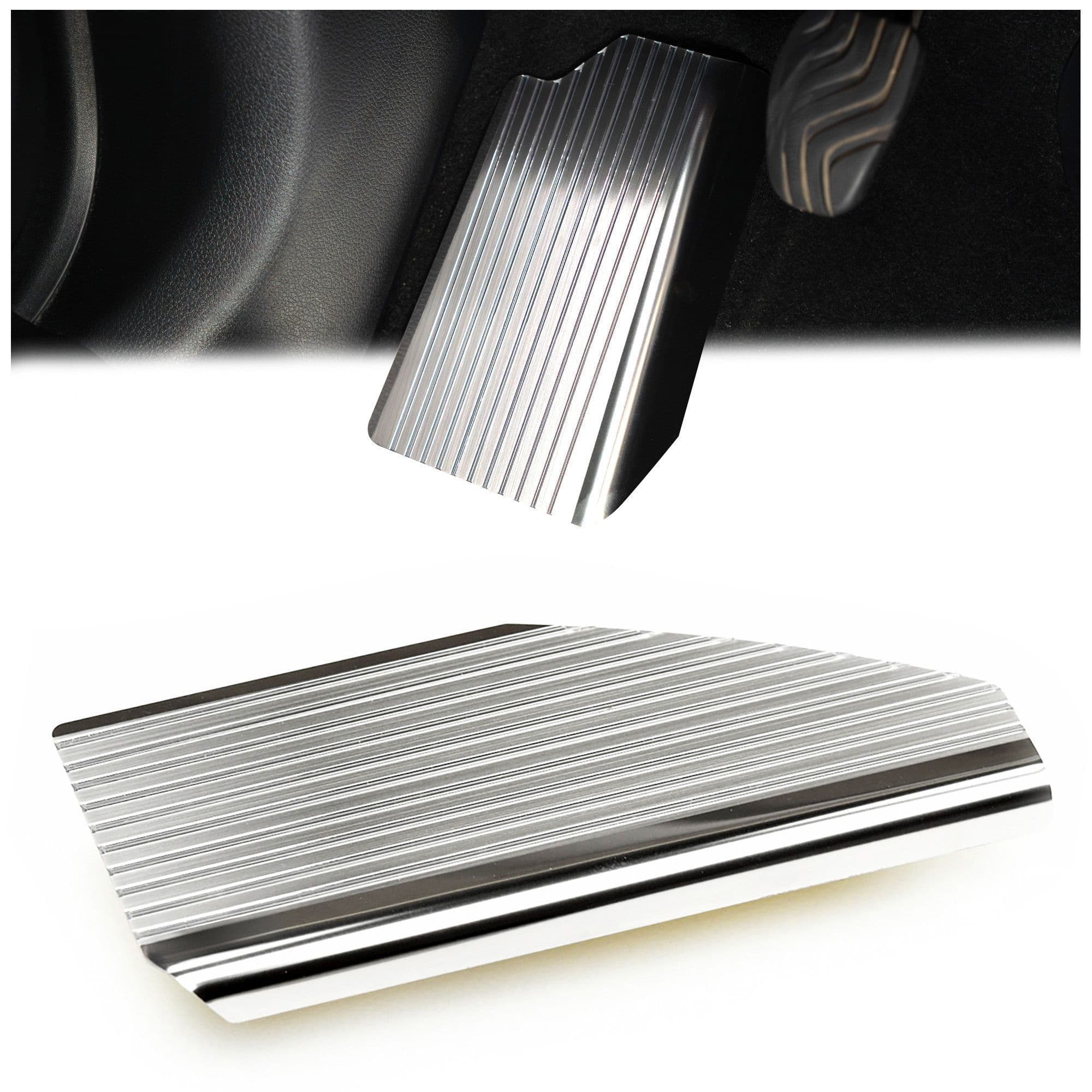Footrest plate — Silver, Stainless steel, Brushed