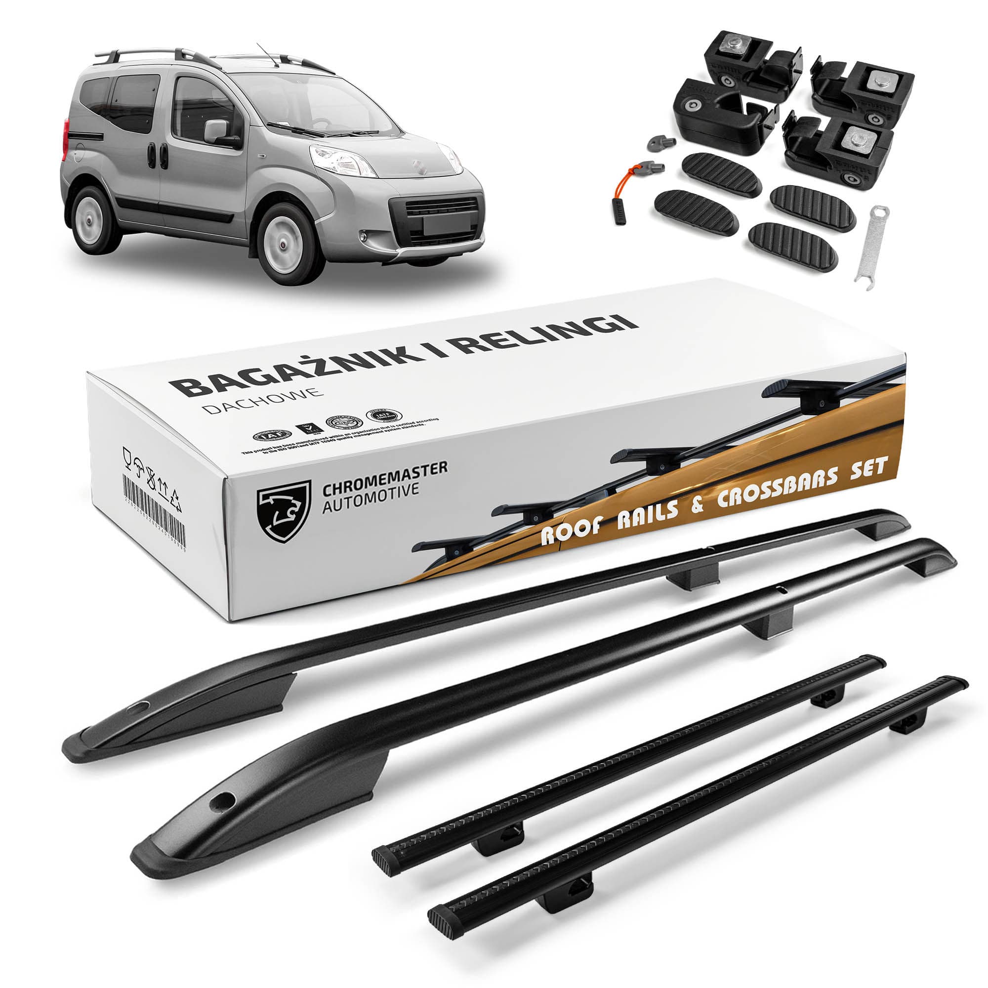 Roof rails with cross bars included SKYPORT — Black, Aluminum | Plastic, Painted