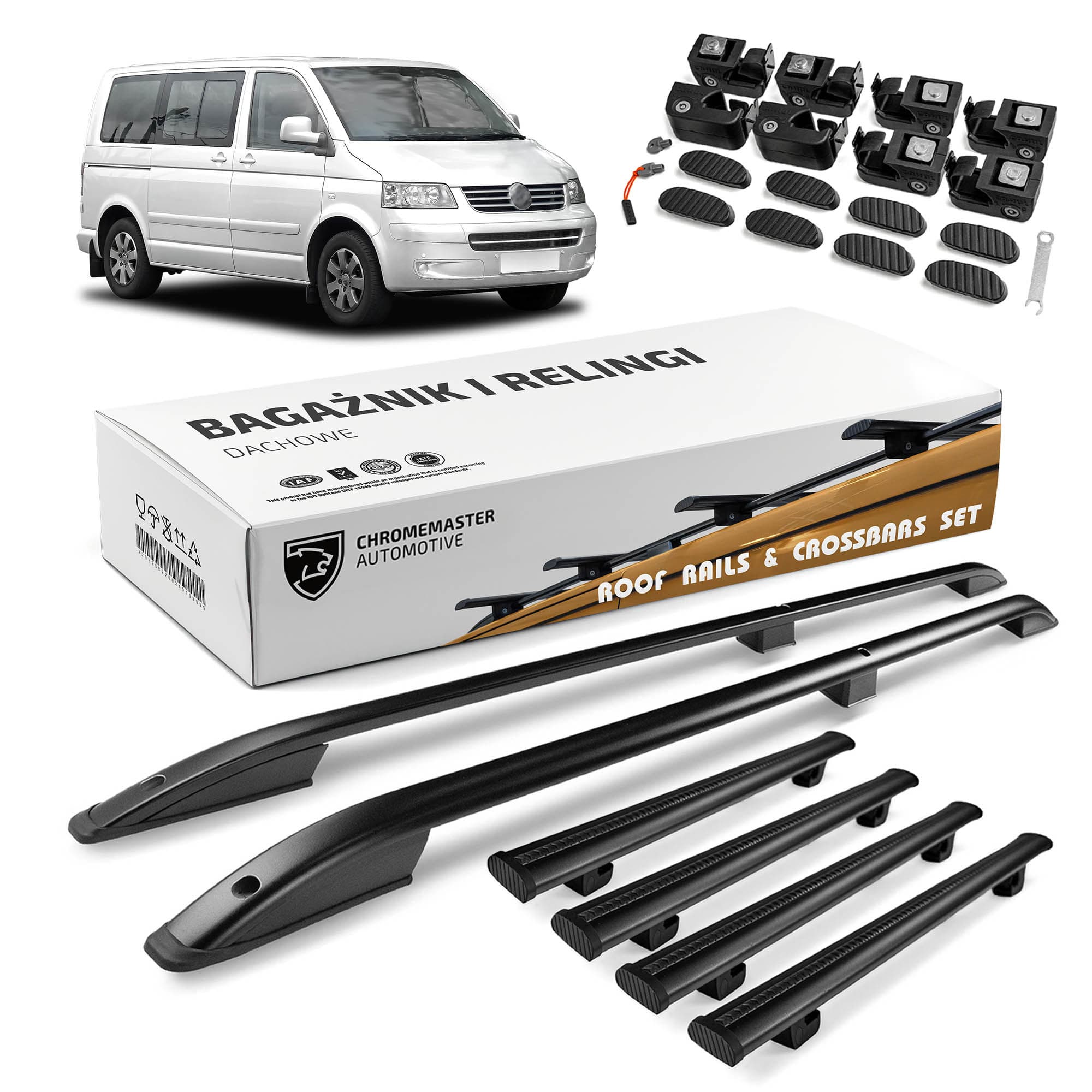 Roof rails with cross bars included SKYPORT — Black, Aluminum | Plastic, Painted
