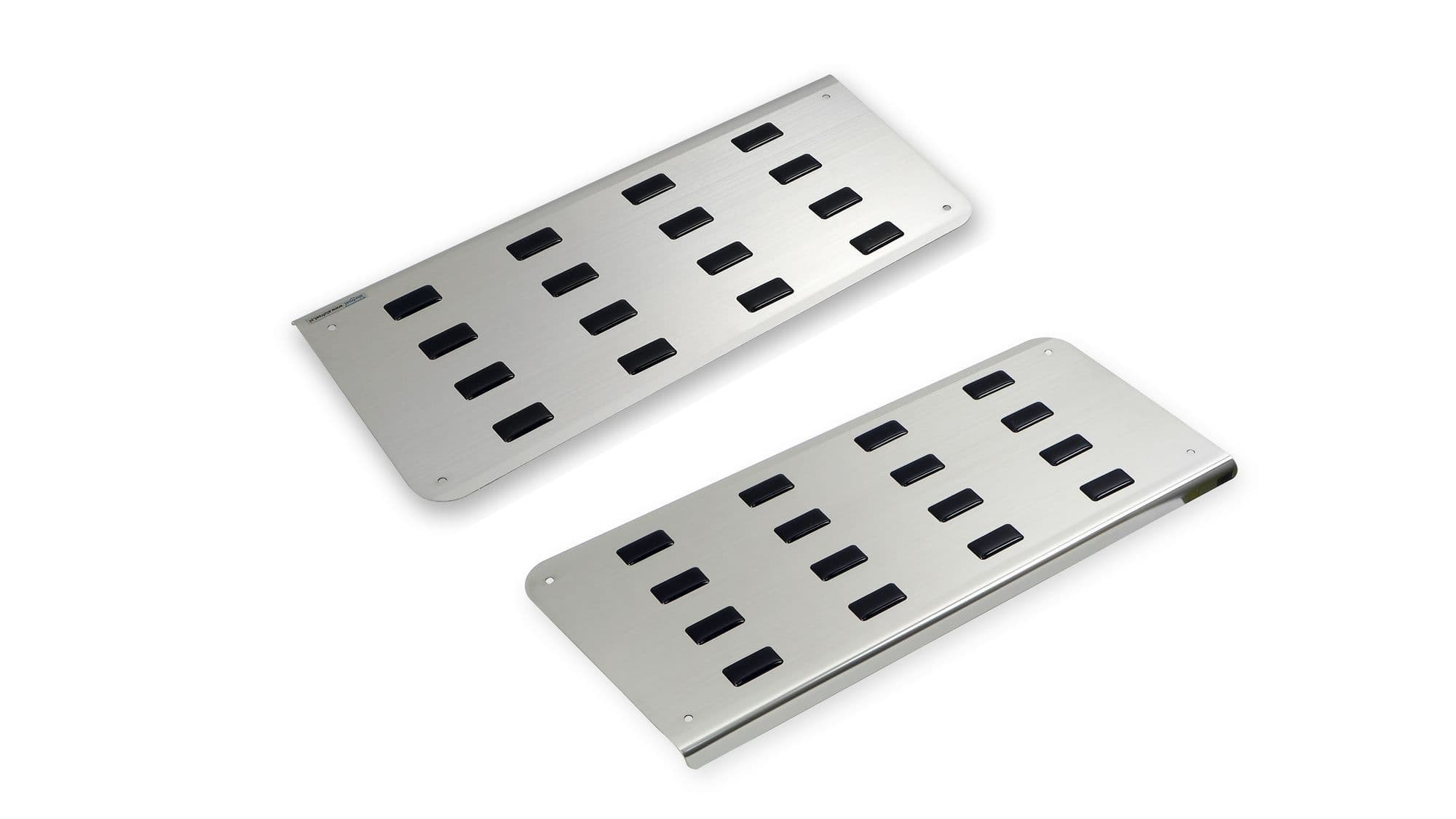 Covers for front interior steps — Black | Silver, Stainless steel, Polished