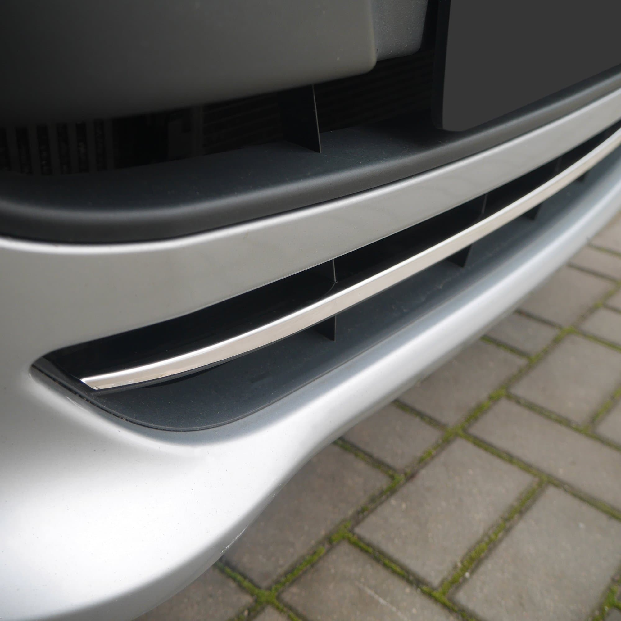 Front bumper grille trim — Chrome, Stainless steel, Polished