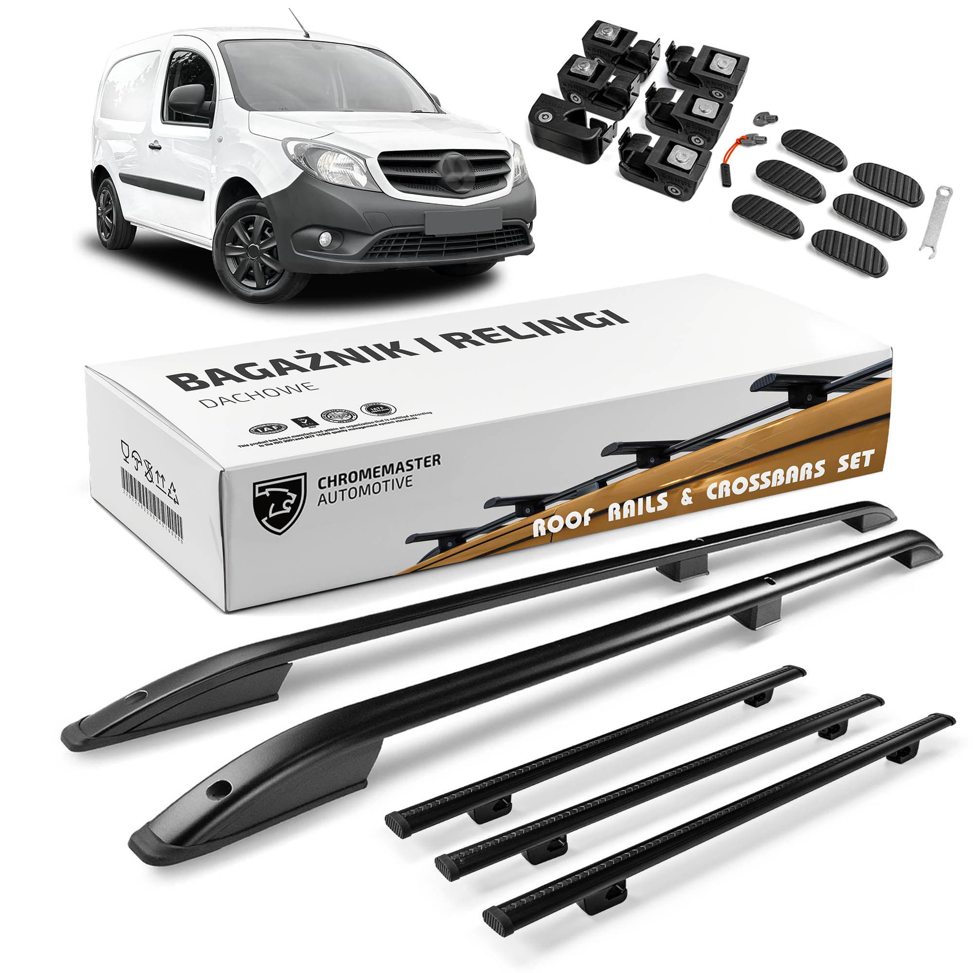 Roof rails with cross bars included SKYPORT — Black, Aluminum | Plastic, Painted