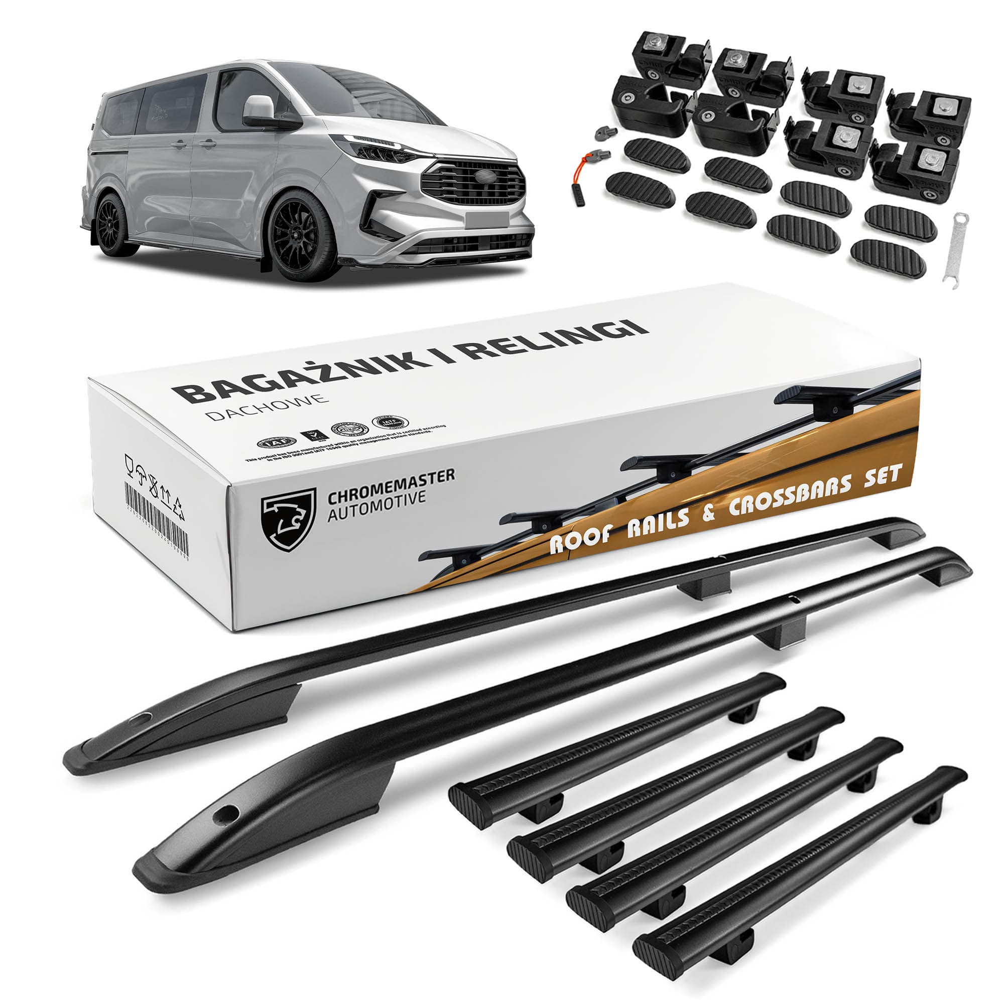 Roof rails with cross bars included SKYPORT — Black, Aluminum | Plastic, Painted